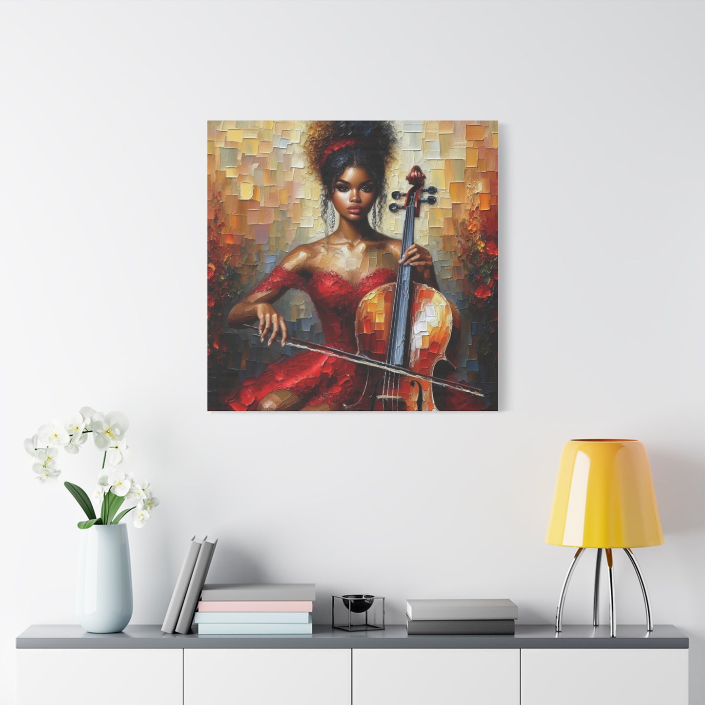 Beautiful Black Woman Musician Canvas Art