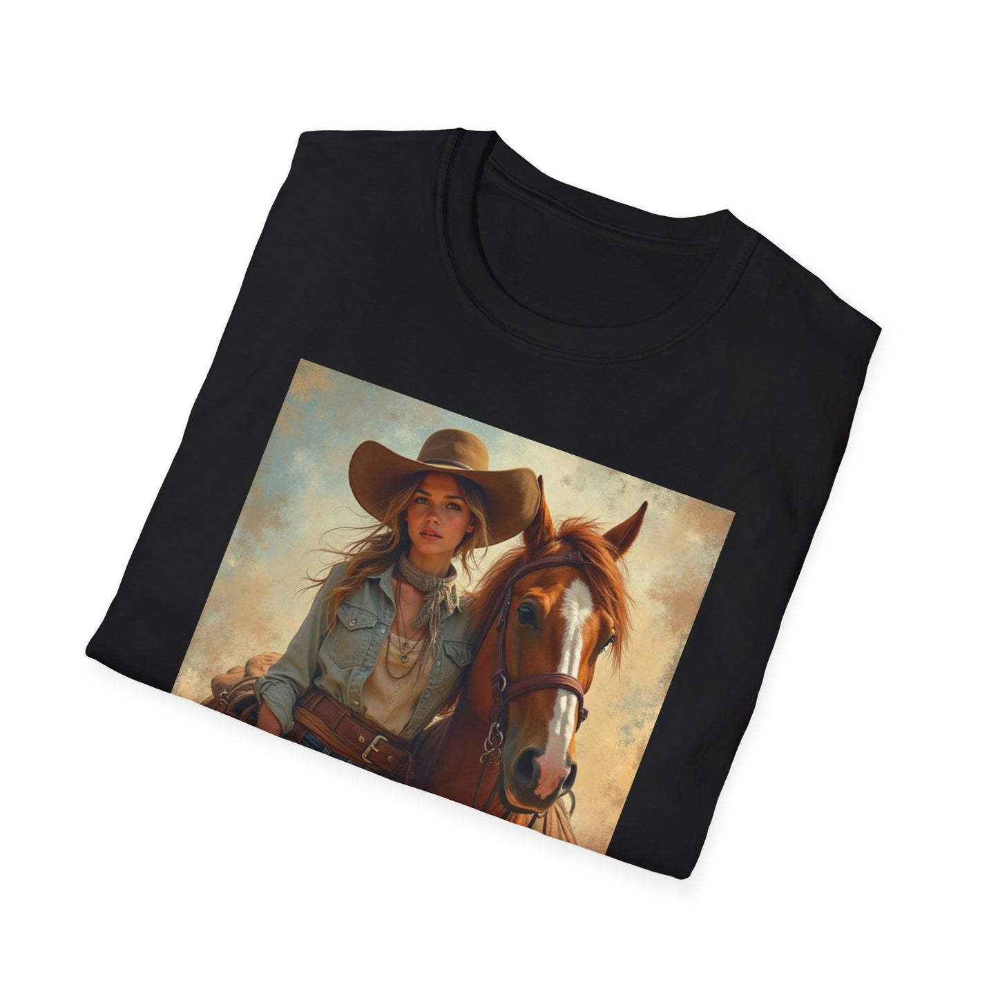 Girl and Her Horse Western Boho, Unisex T-Shirt,