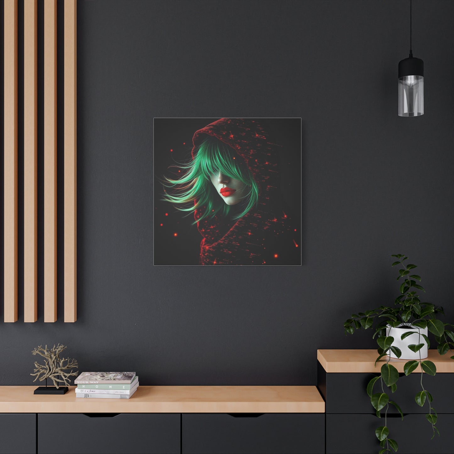 Green Haired Lady Abstract Art