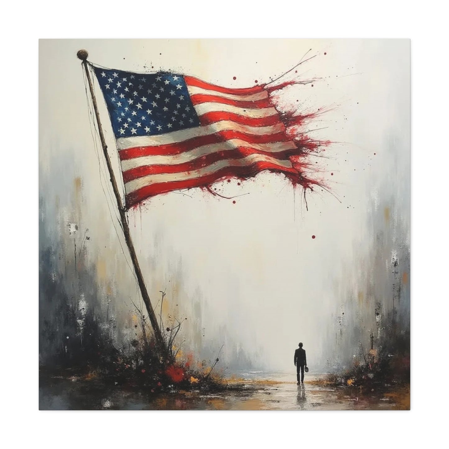 Tattered Flag Abstract Art
