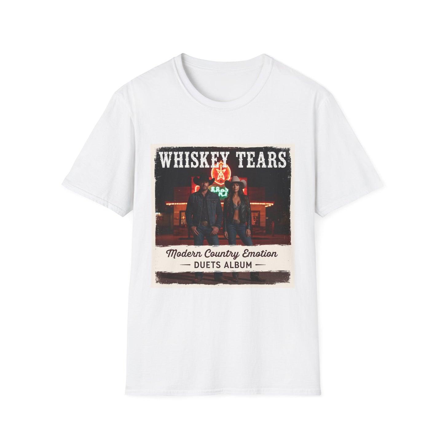 Whiskey Tears Modern Country Emotion Duet Album Cover Western Boho, Unisex T-Shirt,