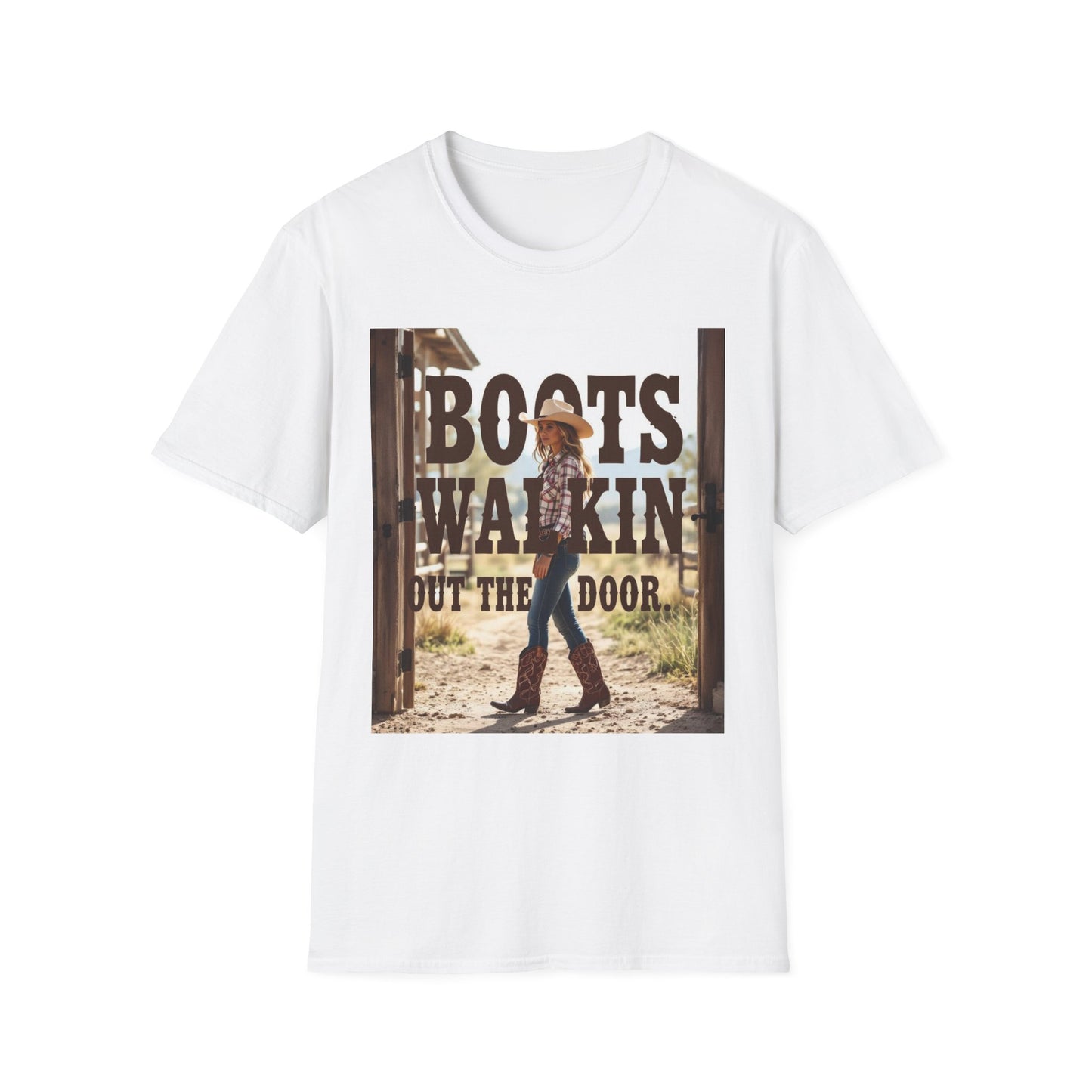 Boots Walkin Out the Door Western Boho, Unisex T-Shirt,