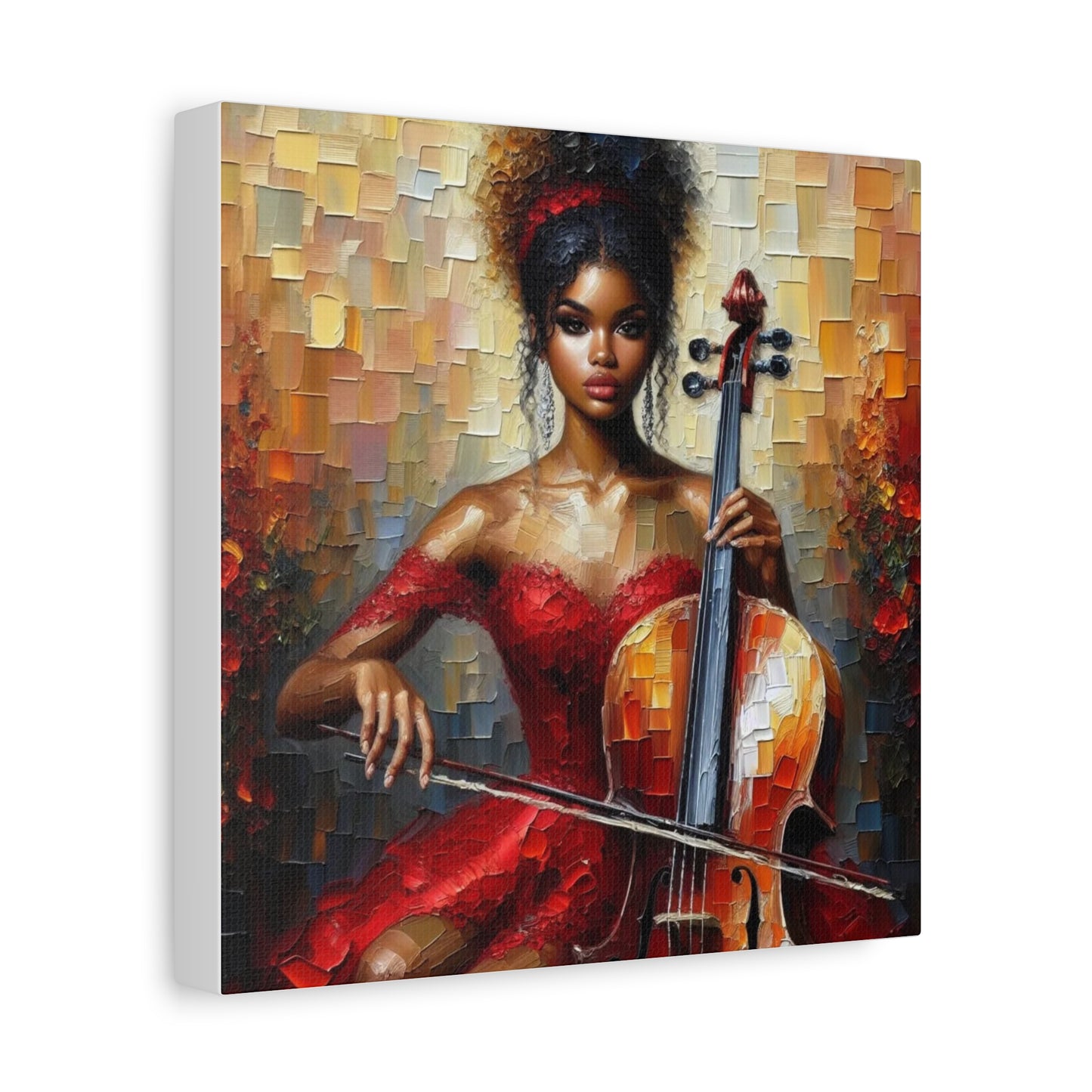 Beautiful Black Woman Musician Canvas Art