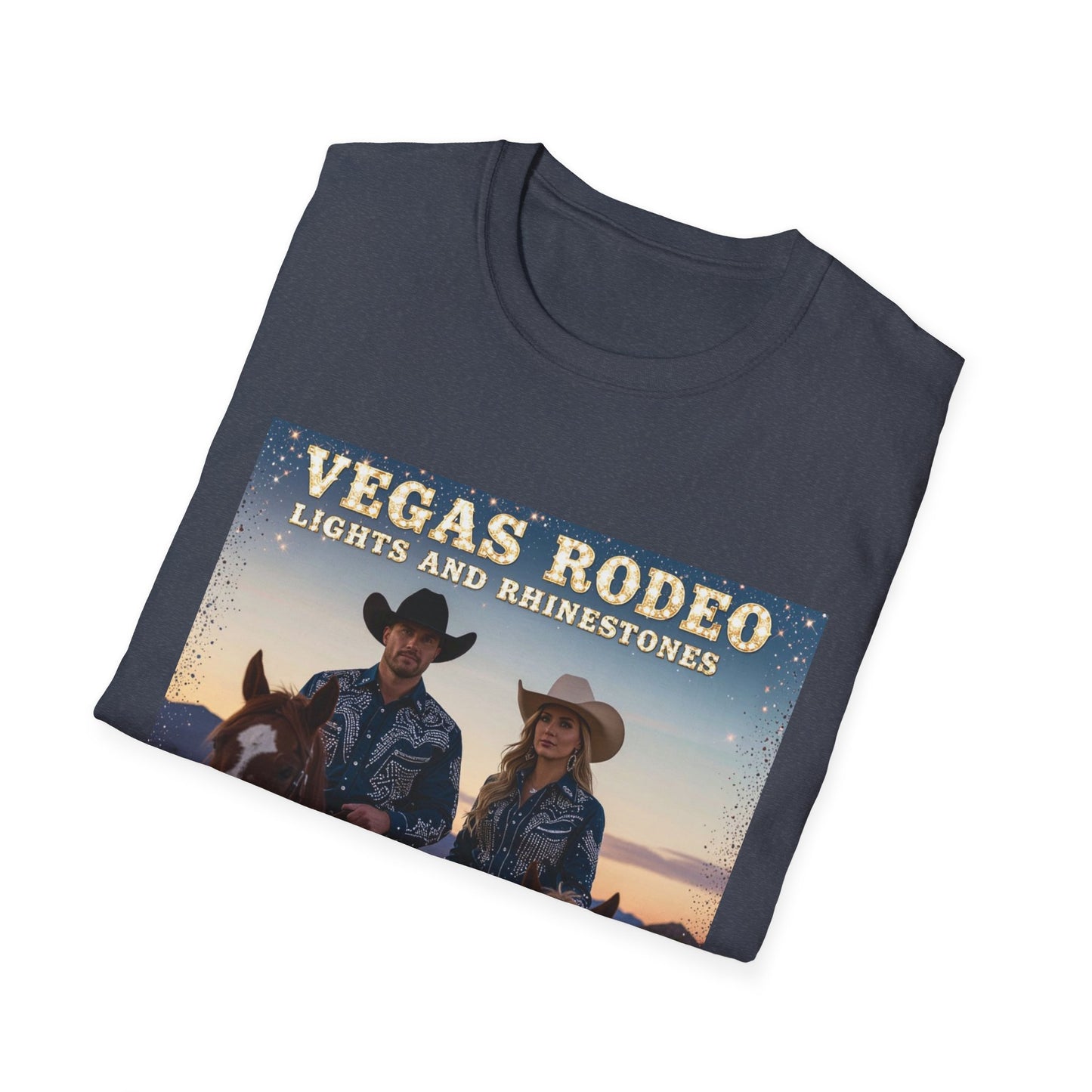 Vegas Rodeo Lights and Rhinestones Western Boho, Unisex T-Shirt,