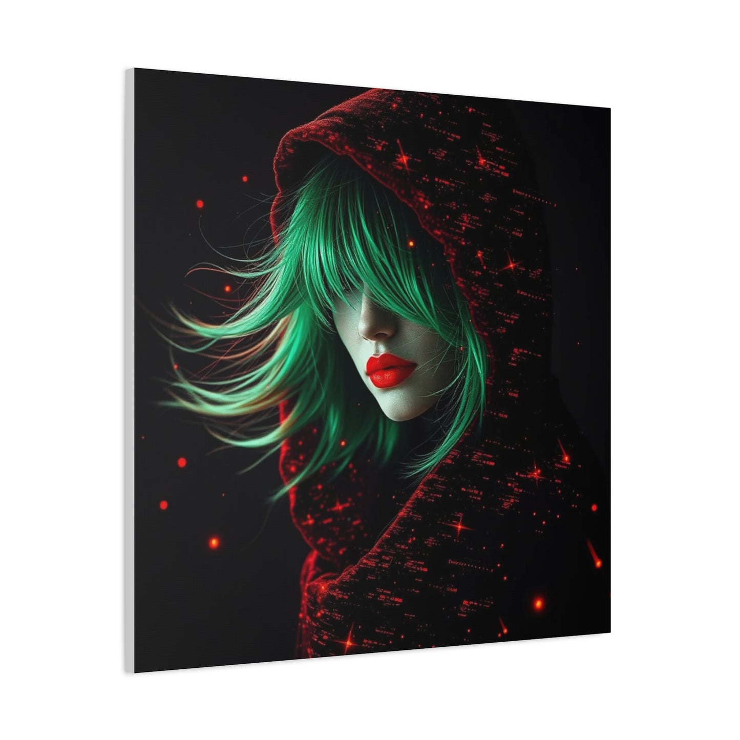 Green Haired Lady Abstract Art