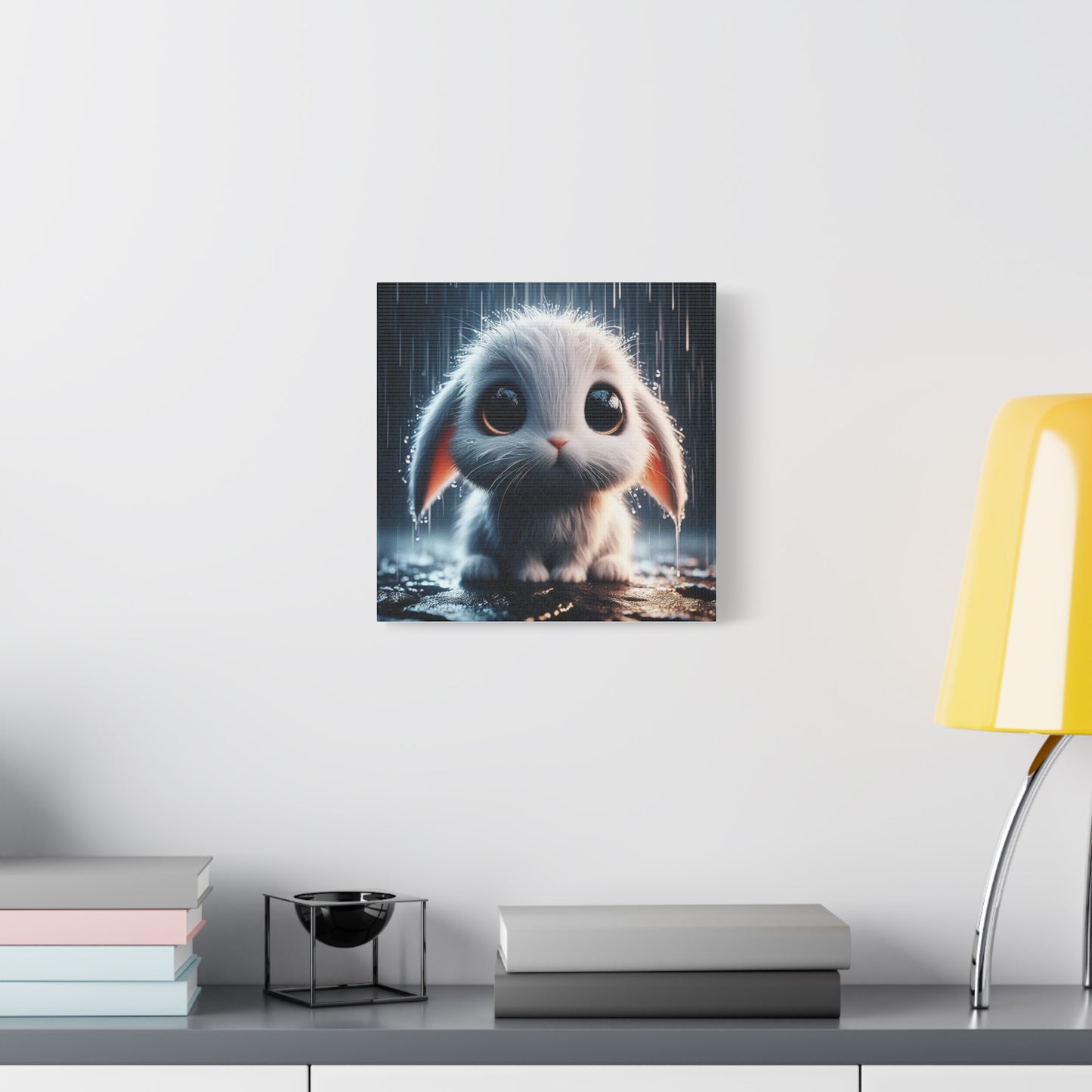 Baby Bunny in the Rain Art