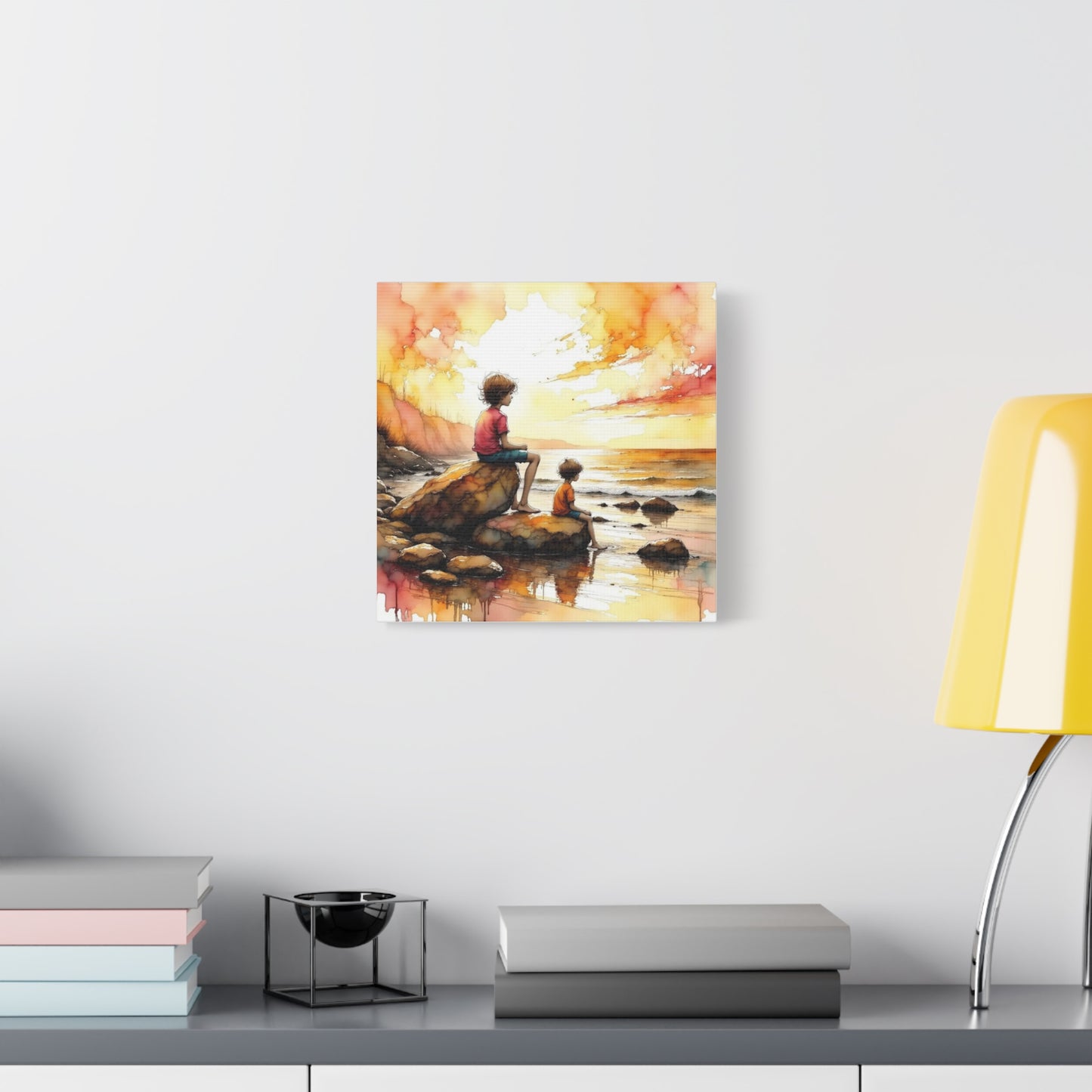 Boys on the Beach Abstract Art