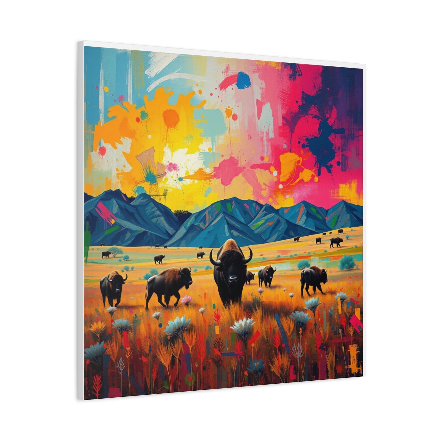 Canvas Print -Abstract Buffalo Wall Art