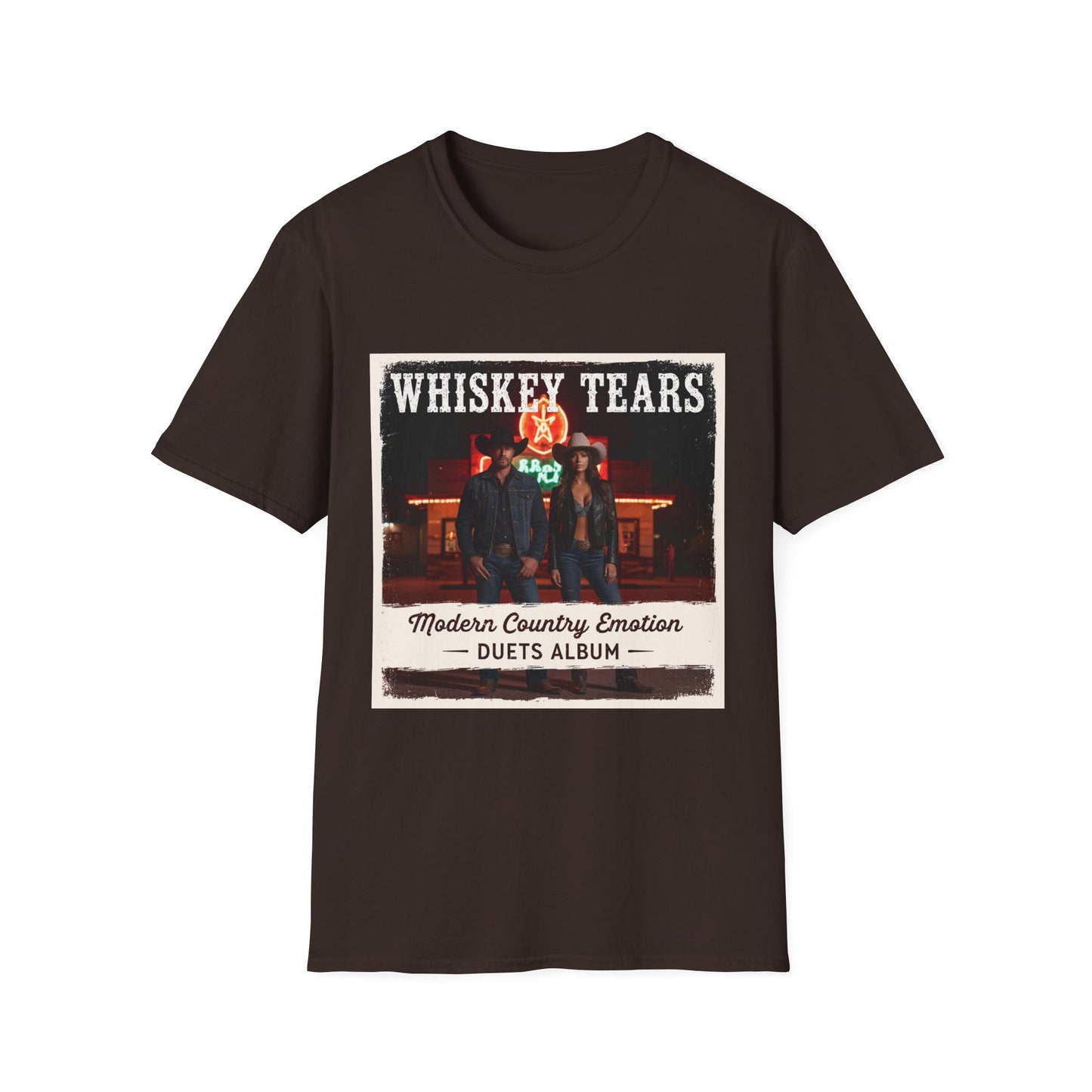 Whiskey Tears Modern Country Emotion Duet Album Cover Western Boho, Unisex T-Shirt,