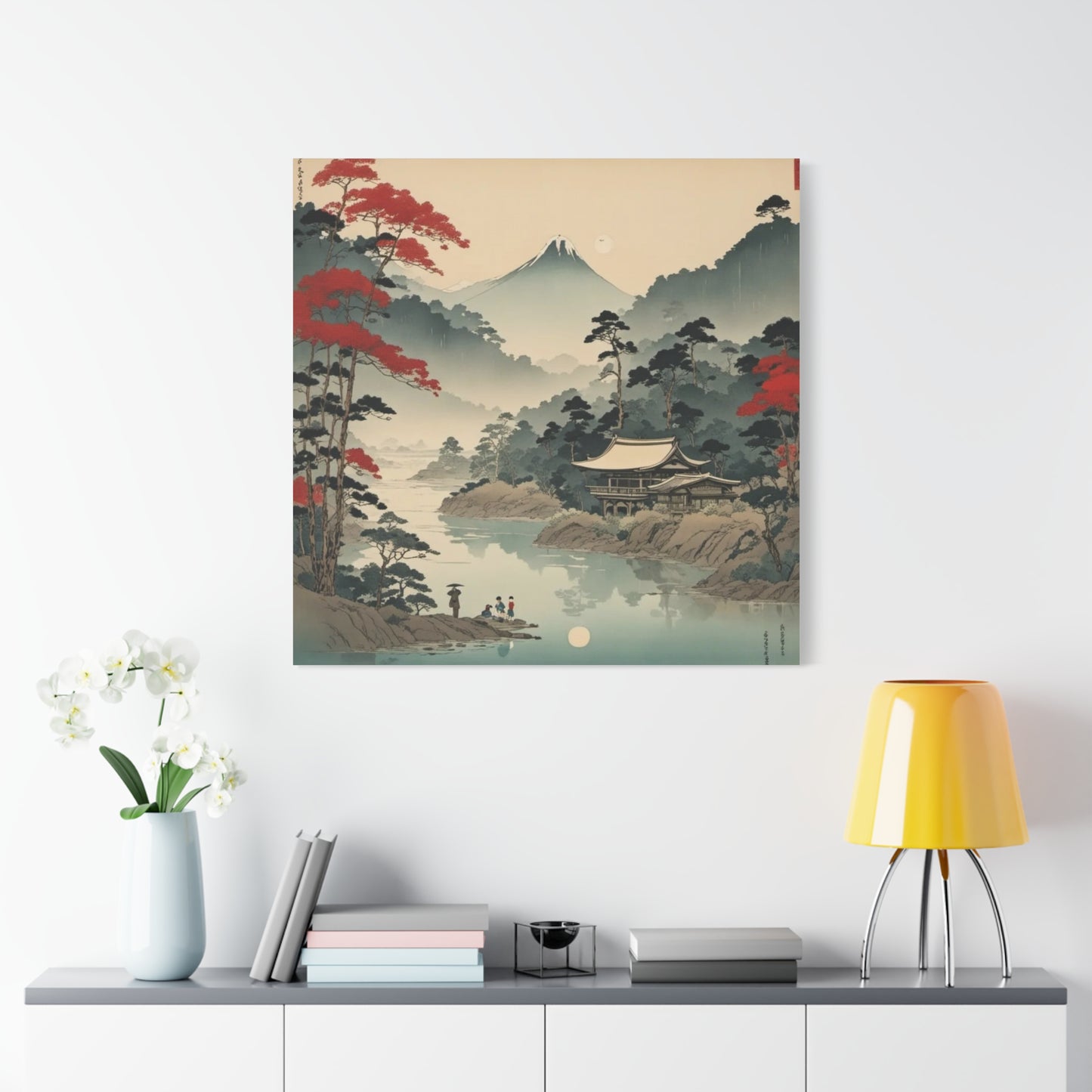 Home by the Lake Asian Abstract Art