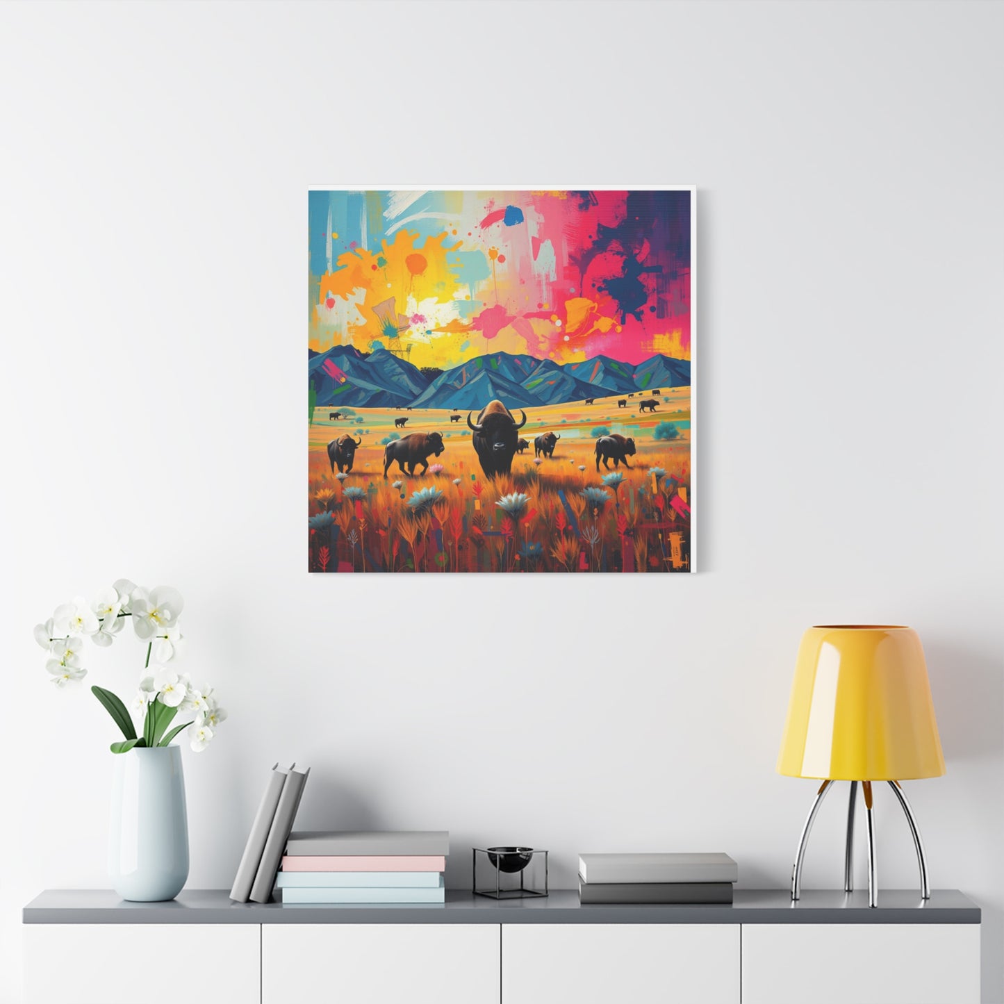 Canvas Print -Abstract Buffalo Wall Art