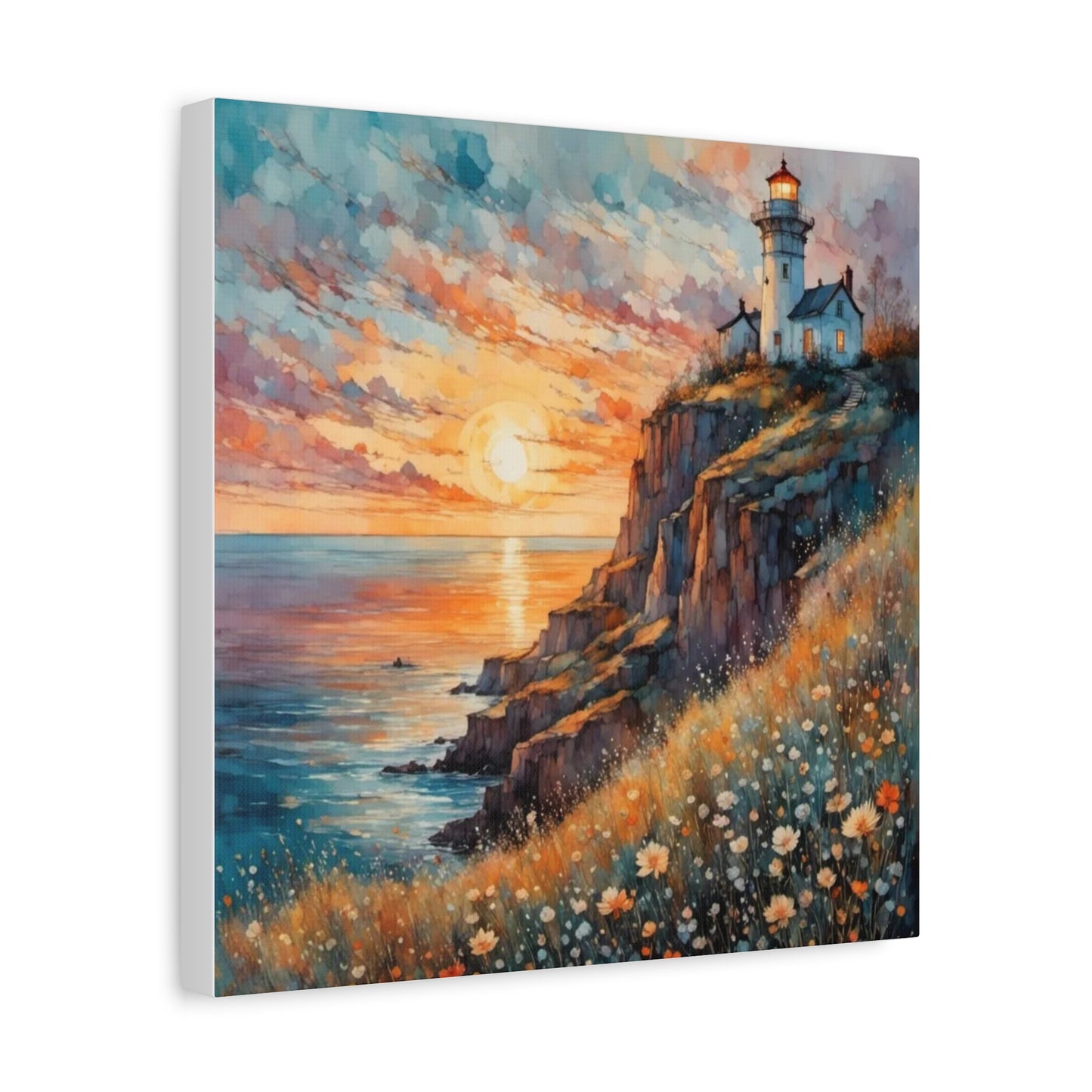 Lighthouse on the Cliff Abstract Art
