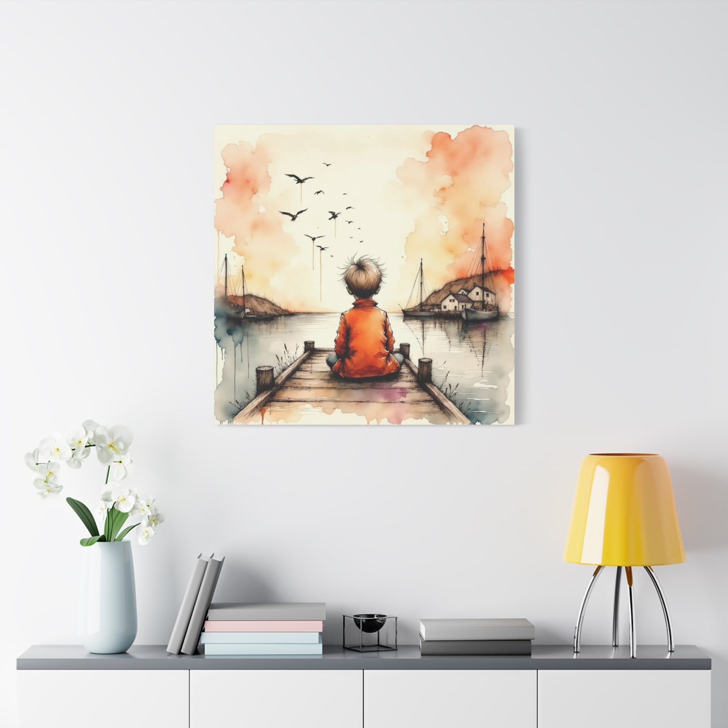 Little Boy on the Dock Abstract Art