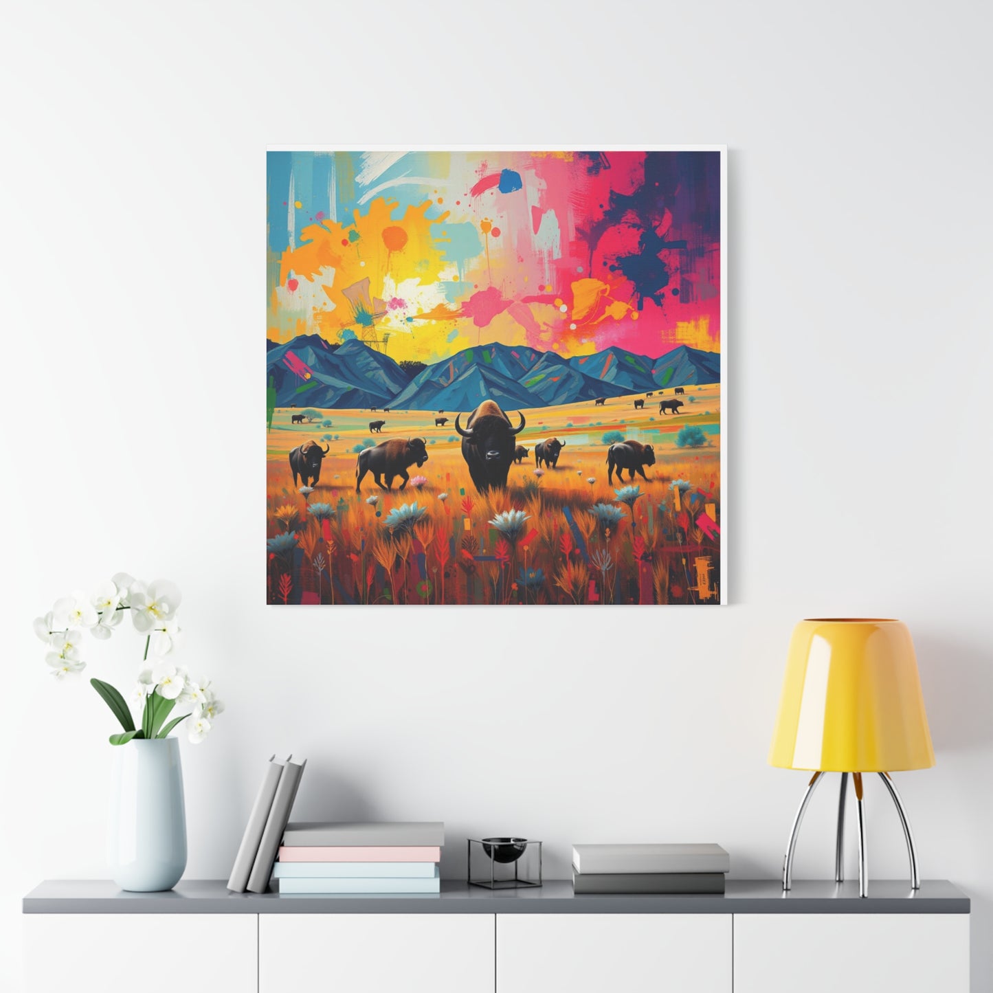 Canvas Print -Abstract Buffalo Wall Art