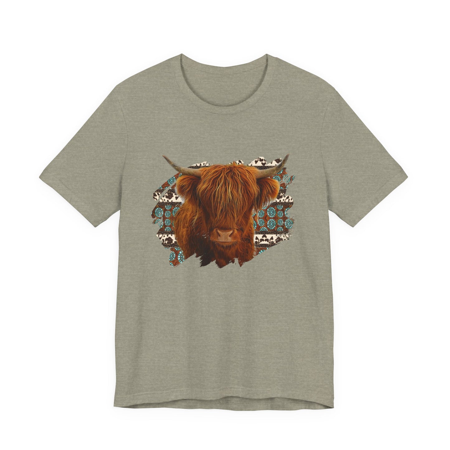 Furry Cow with Turquoise T-Shirt
