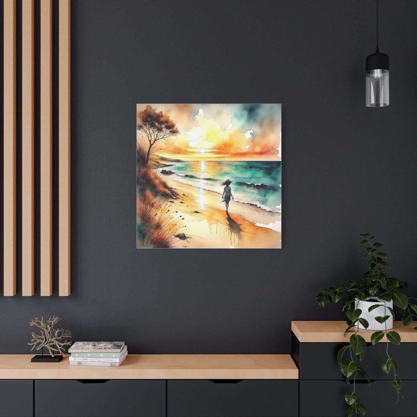 Girl on the Beach Abstract Art