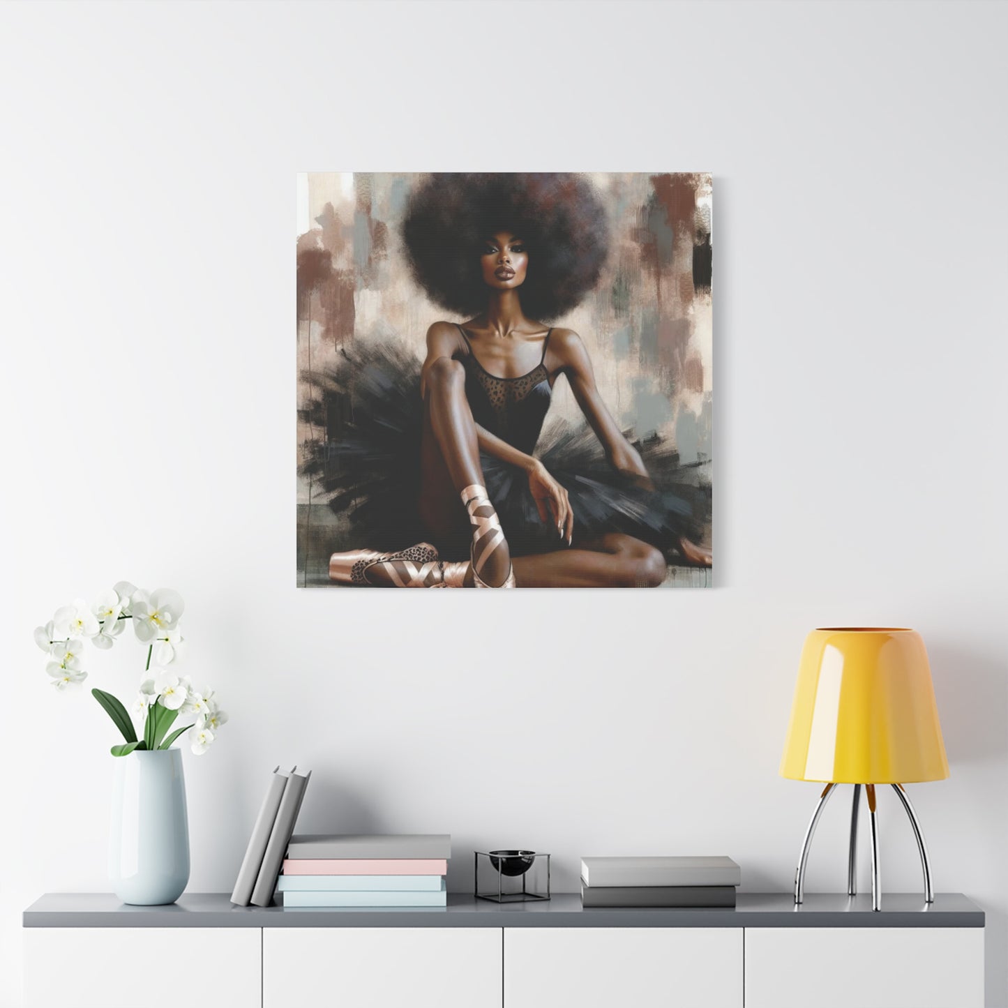 Beautiful Black Woman Ballerina Canvas Art