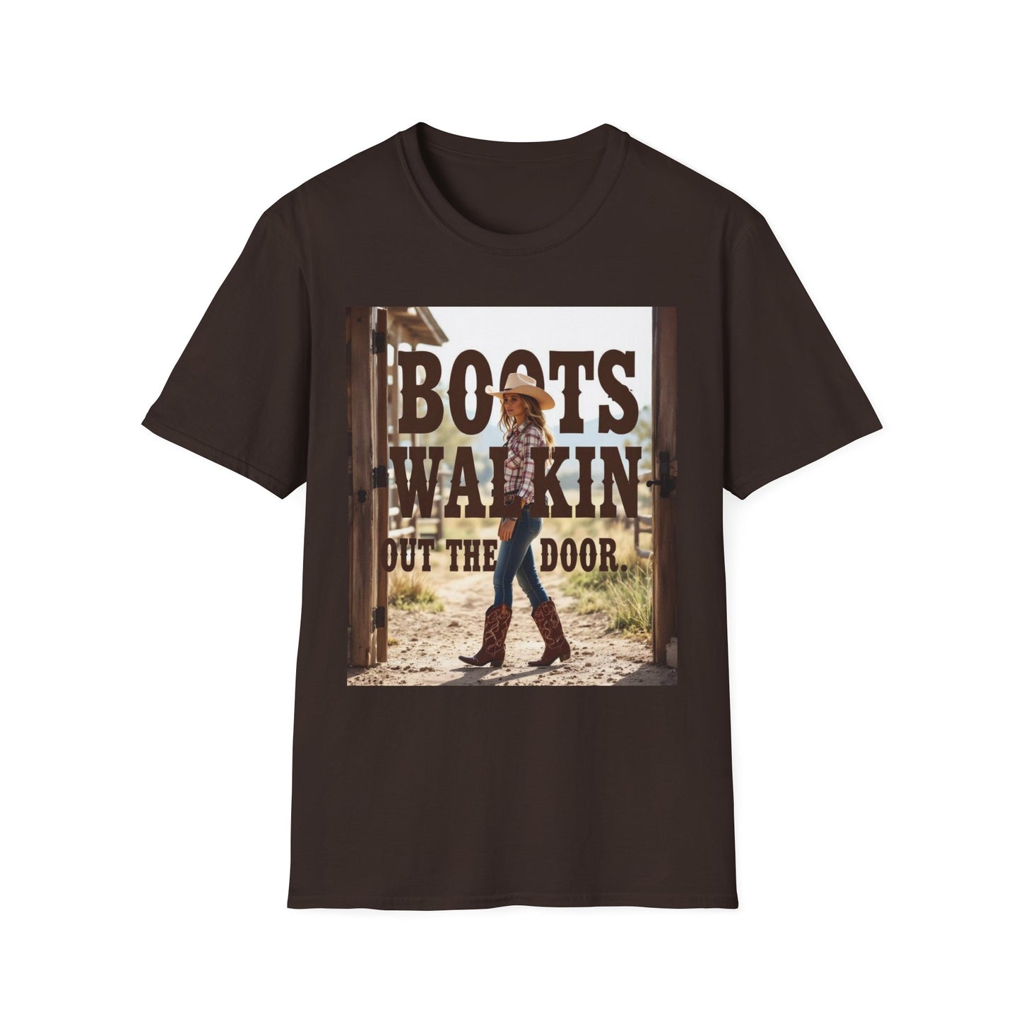Boots Walkin Out the Door Western Boho, Unisex T-Shirt,