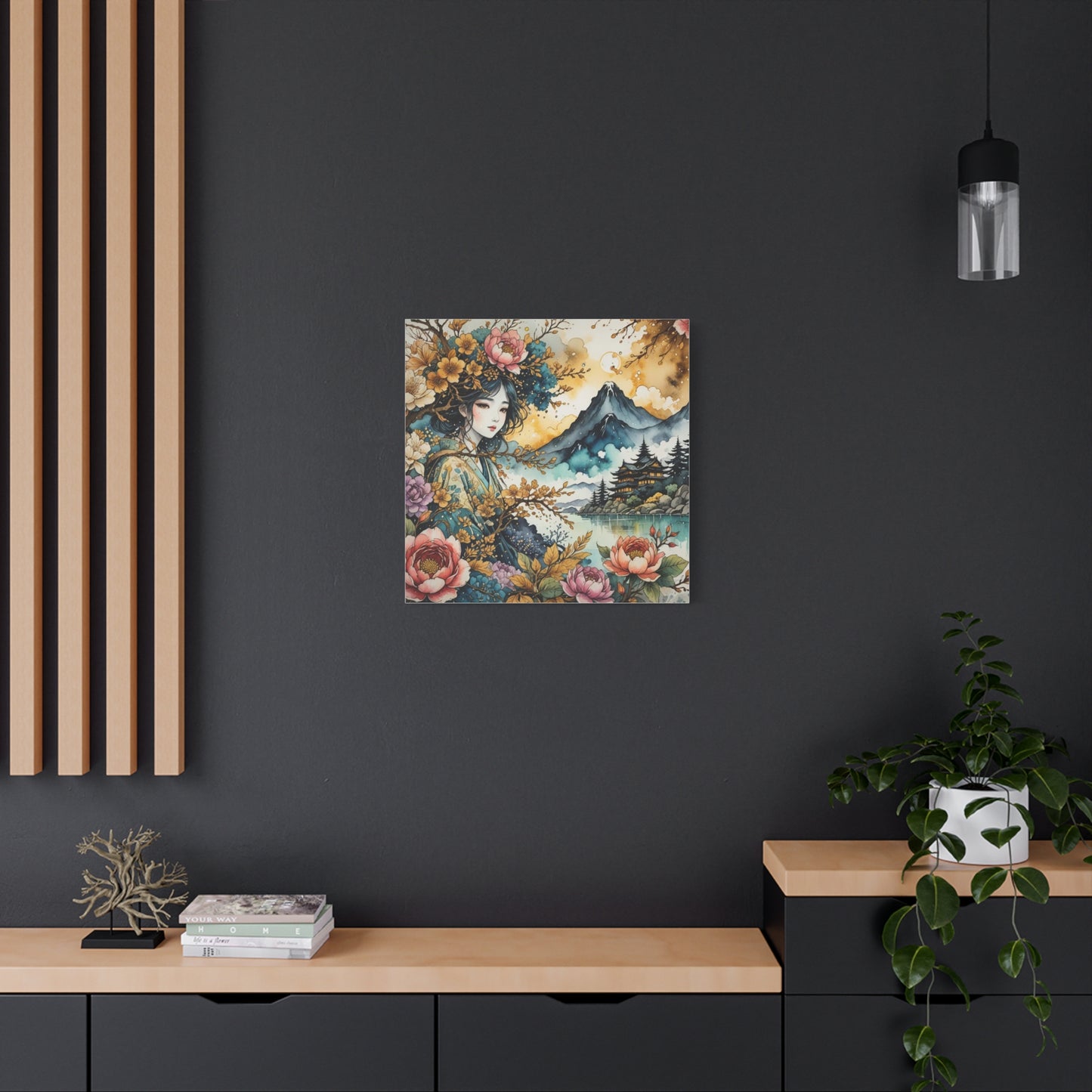 Lady in the Woods Asian Abstract Art