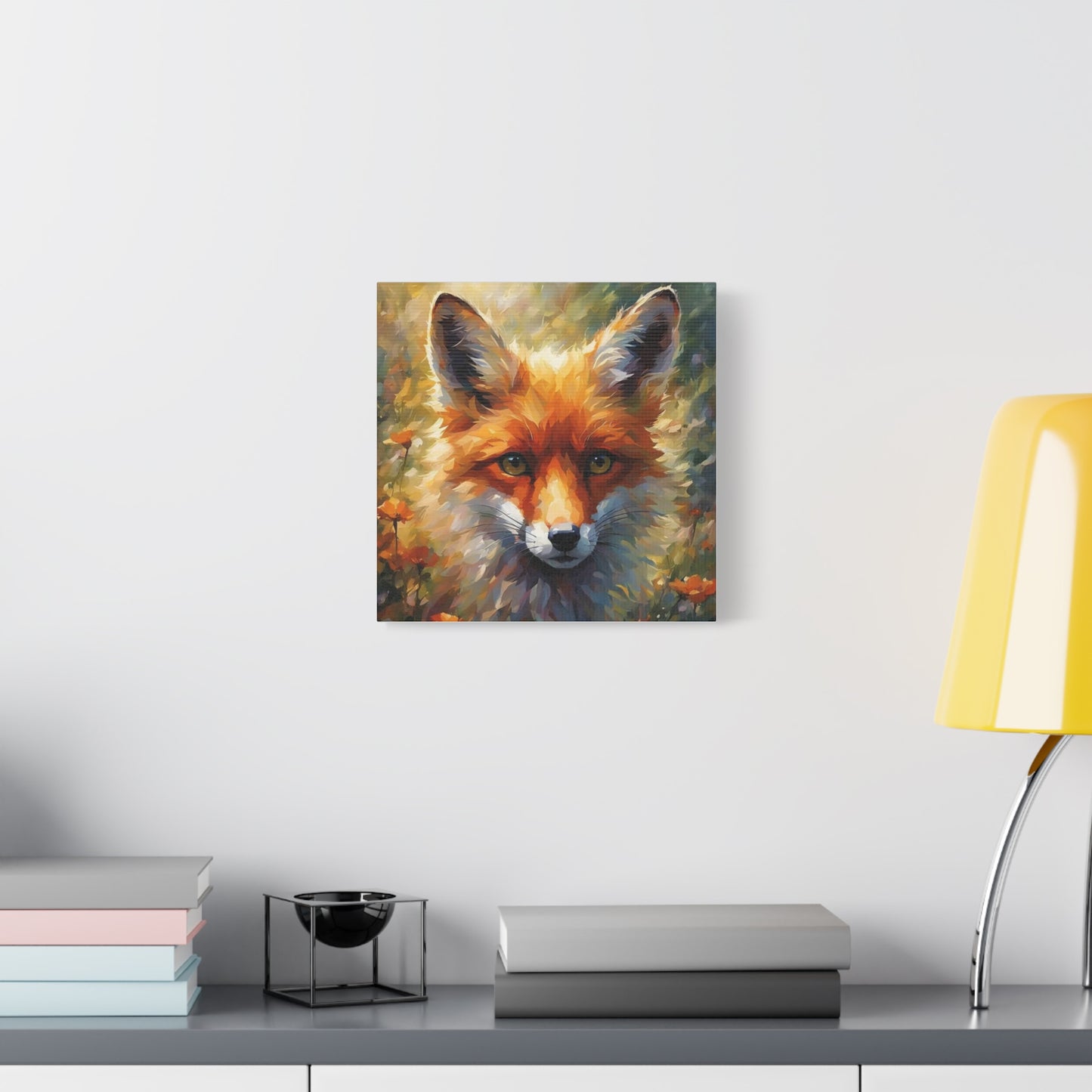 Fox in the Flowers Abstract Art