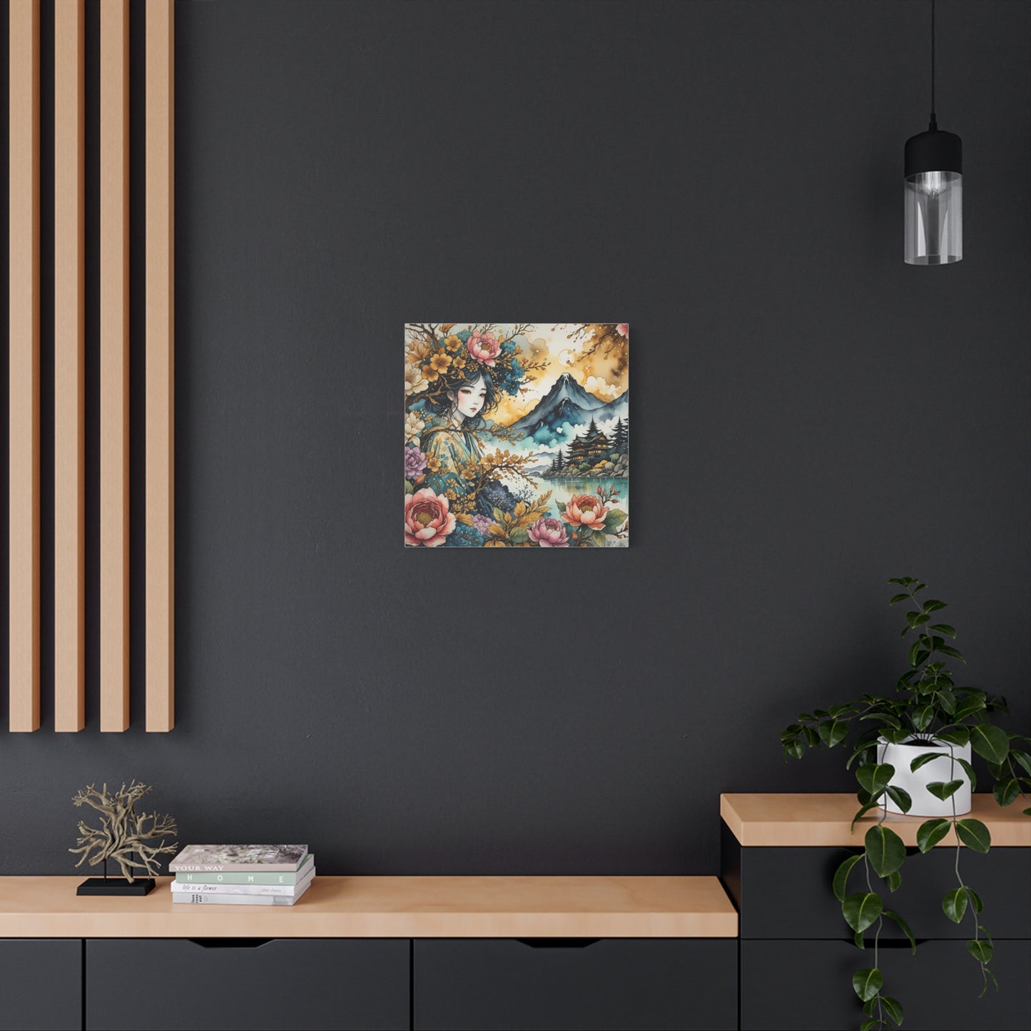 Lady in the Woods Asian Abstract Art