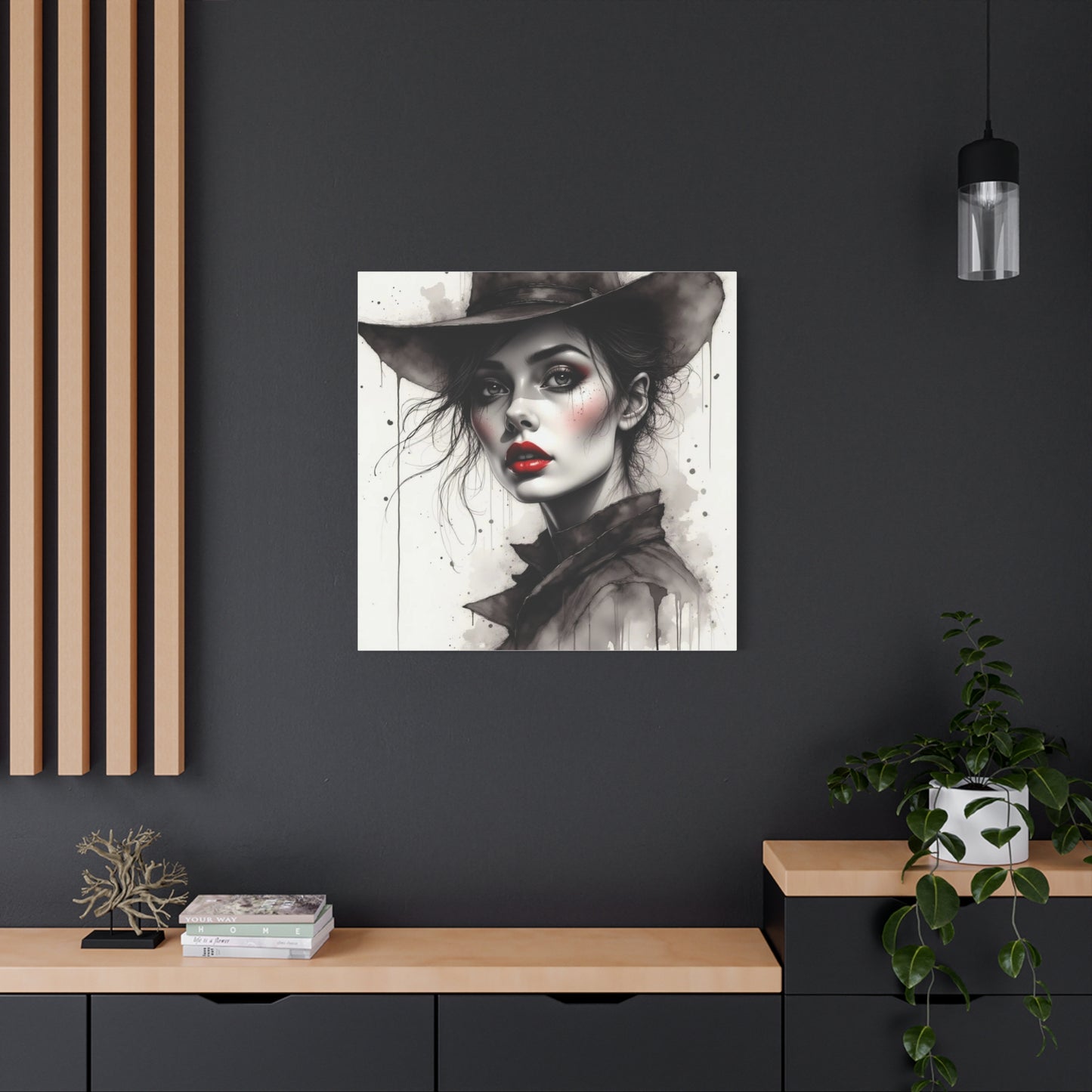 Beautiful Brunett in a Hat Abstract Art