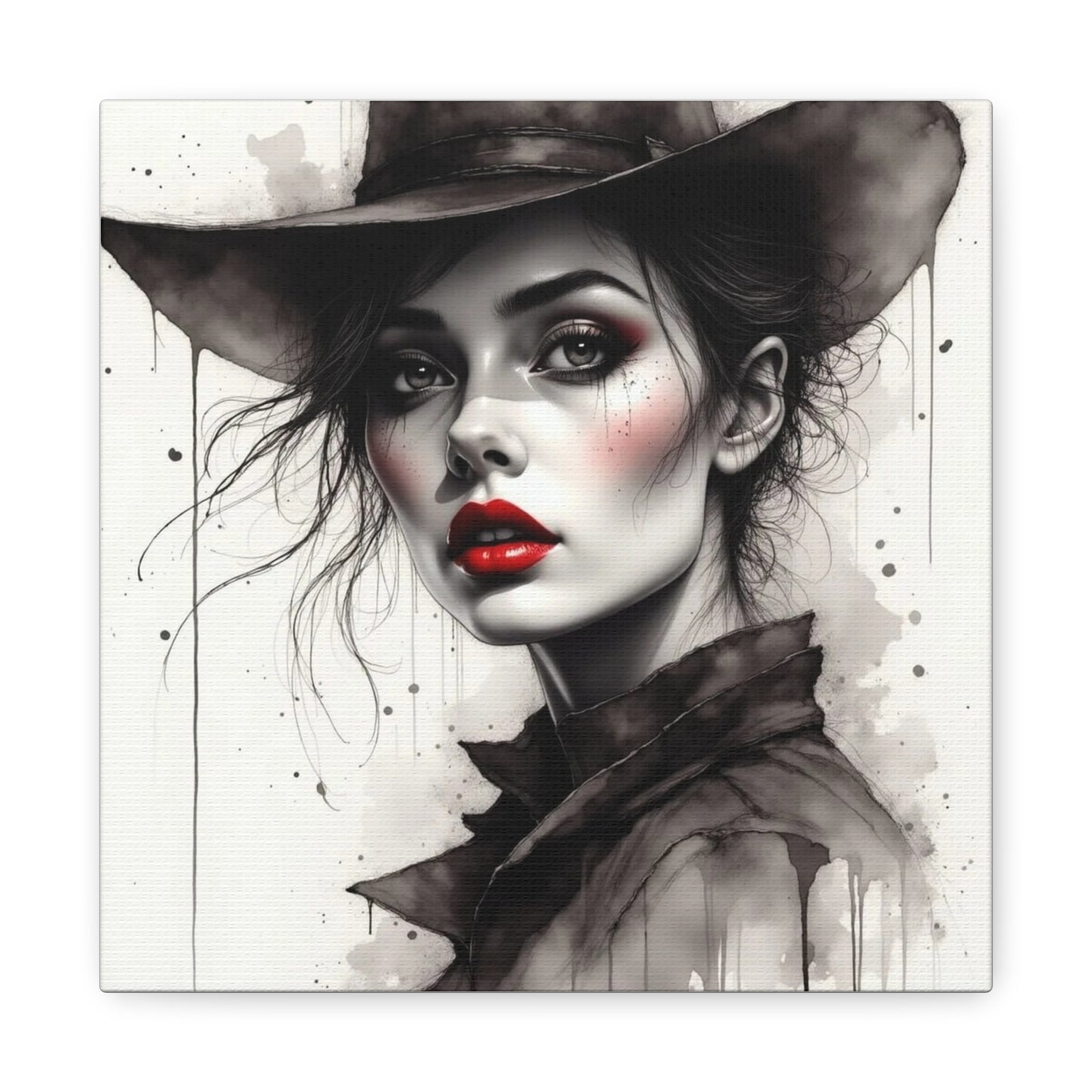 Beautiful Brunett in a Hat Abstract Art