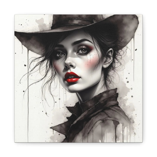 Beautiful Brunett in a Hat Abstract Art