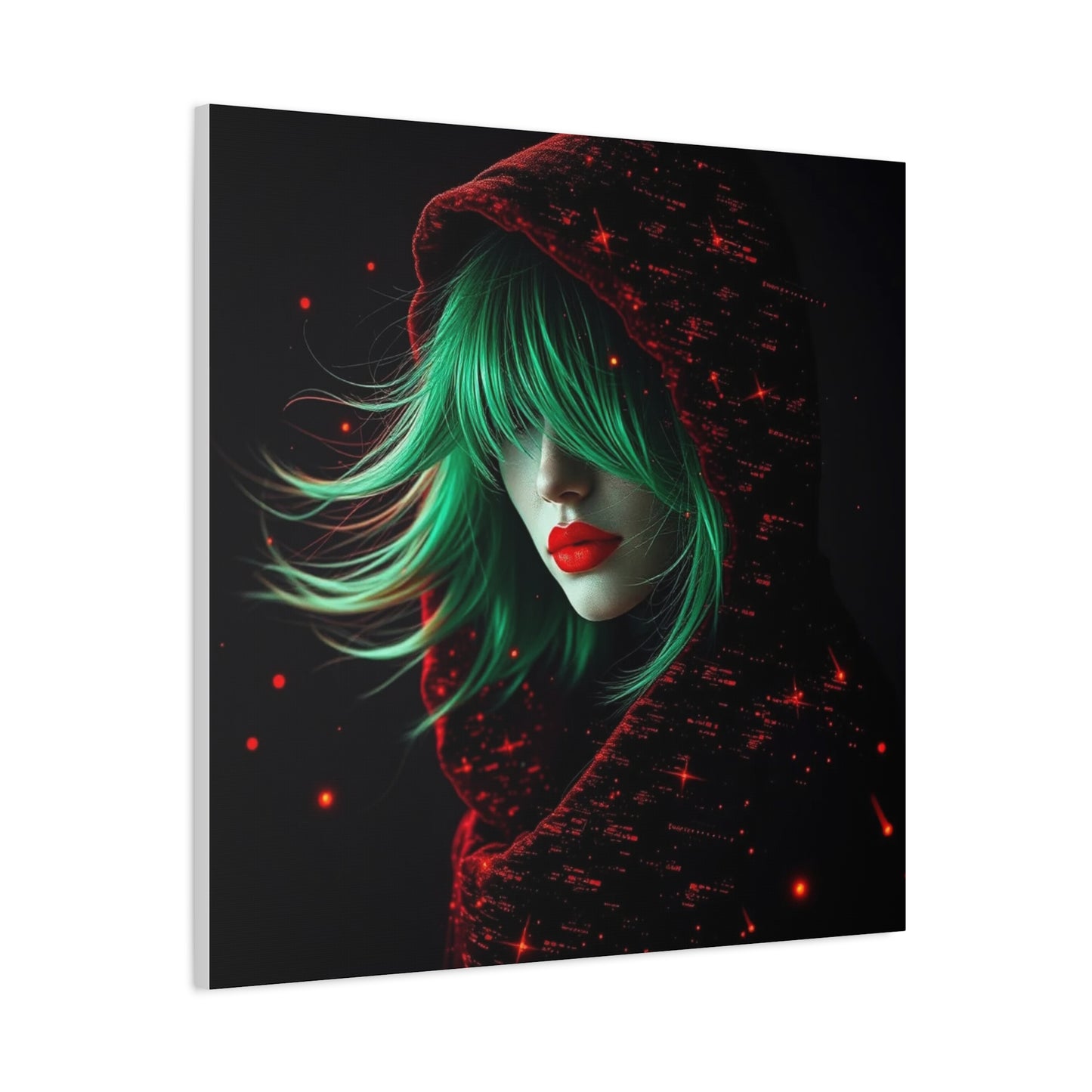 Green Haired Lady Abstract Art