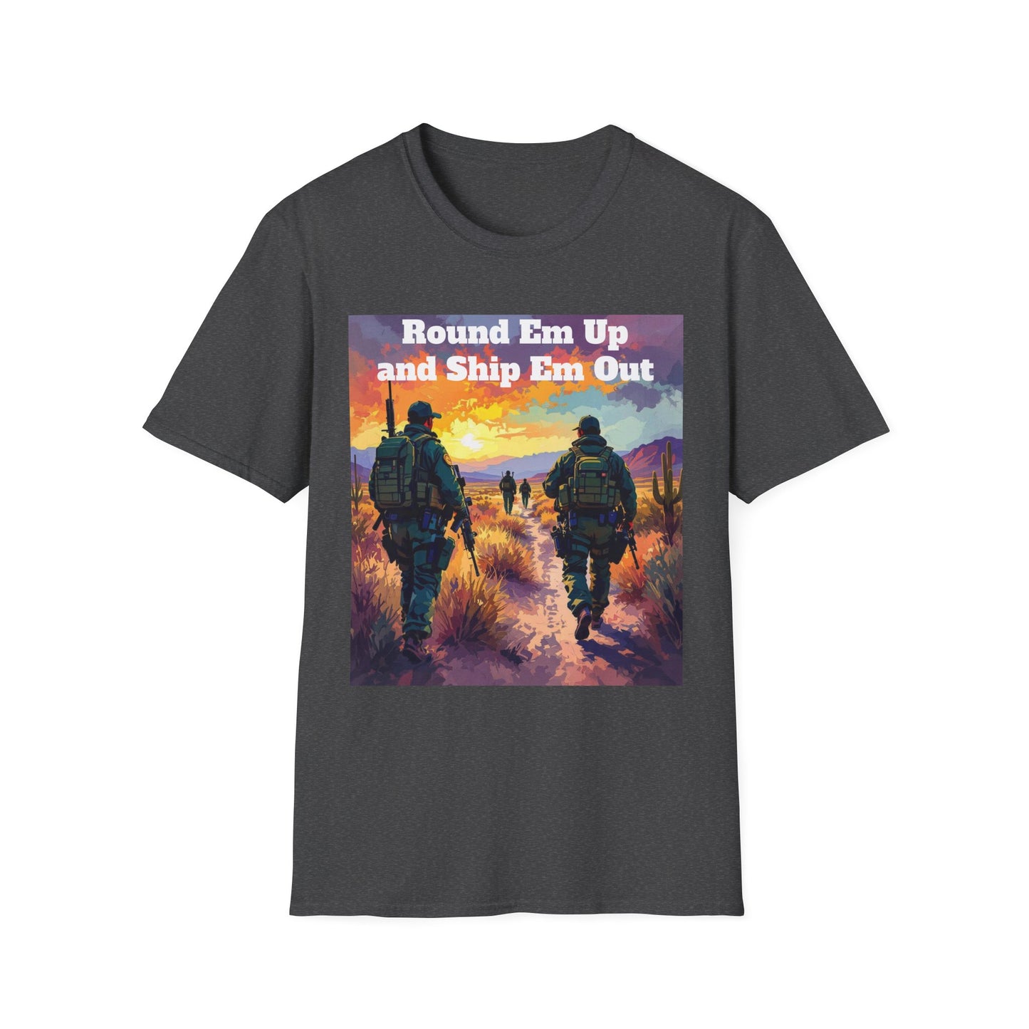 Round Em Up and Ship Em Out Western Boho, Unisex T-Shirt,