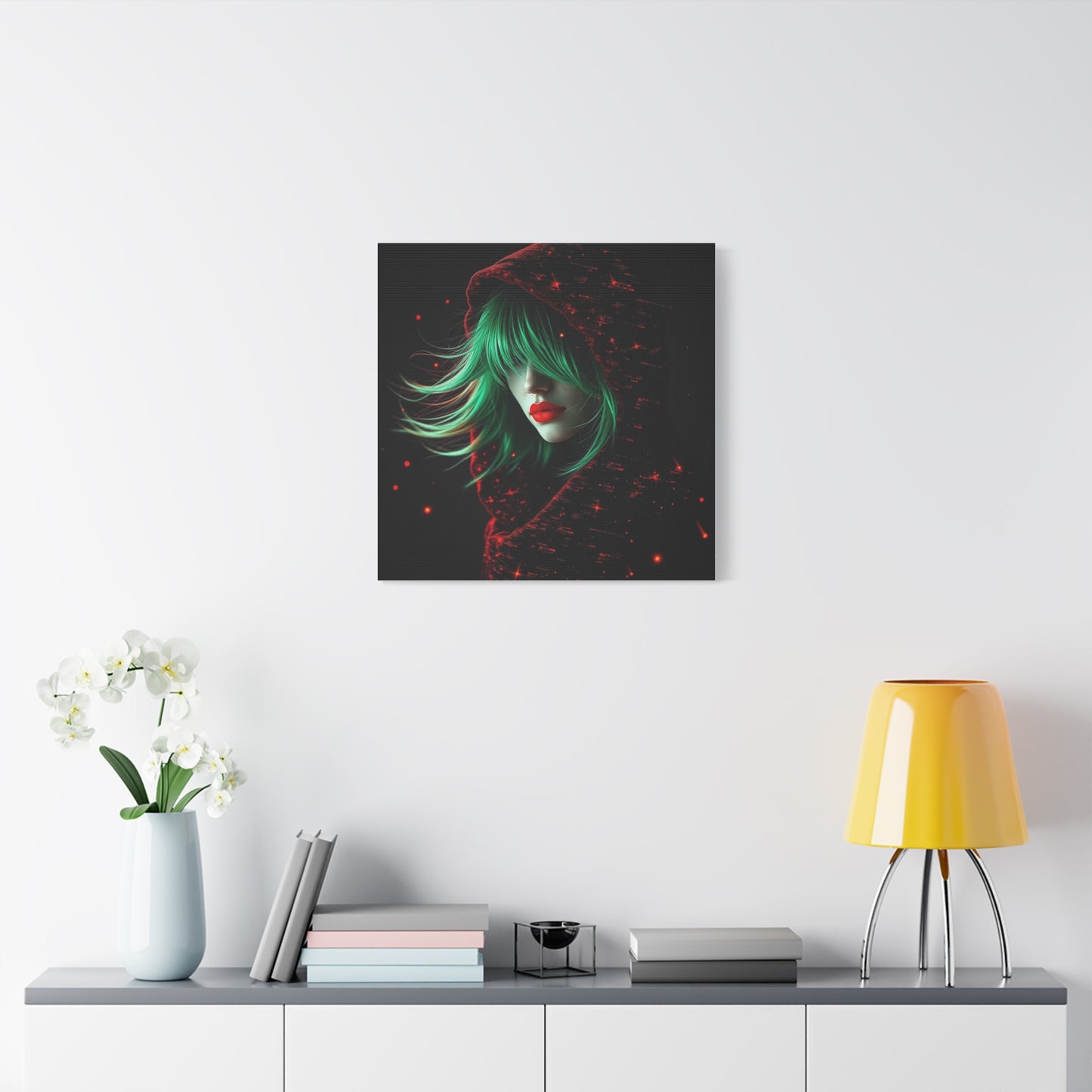 Green Haired Lady Abstract Art