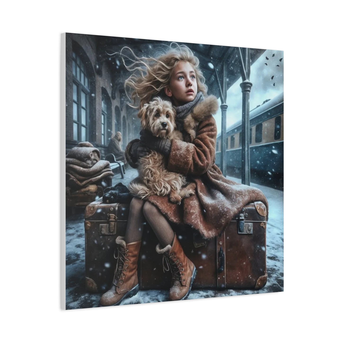 A Girl and Her Dog Art