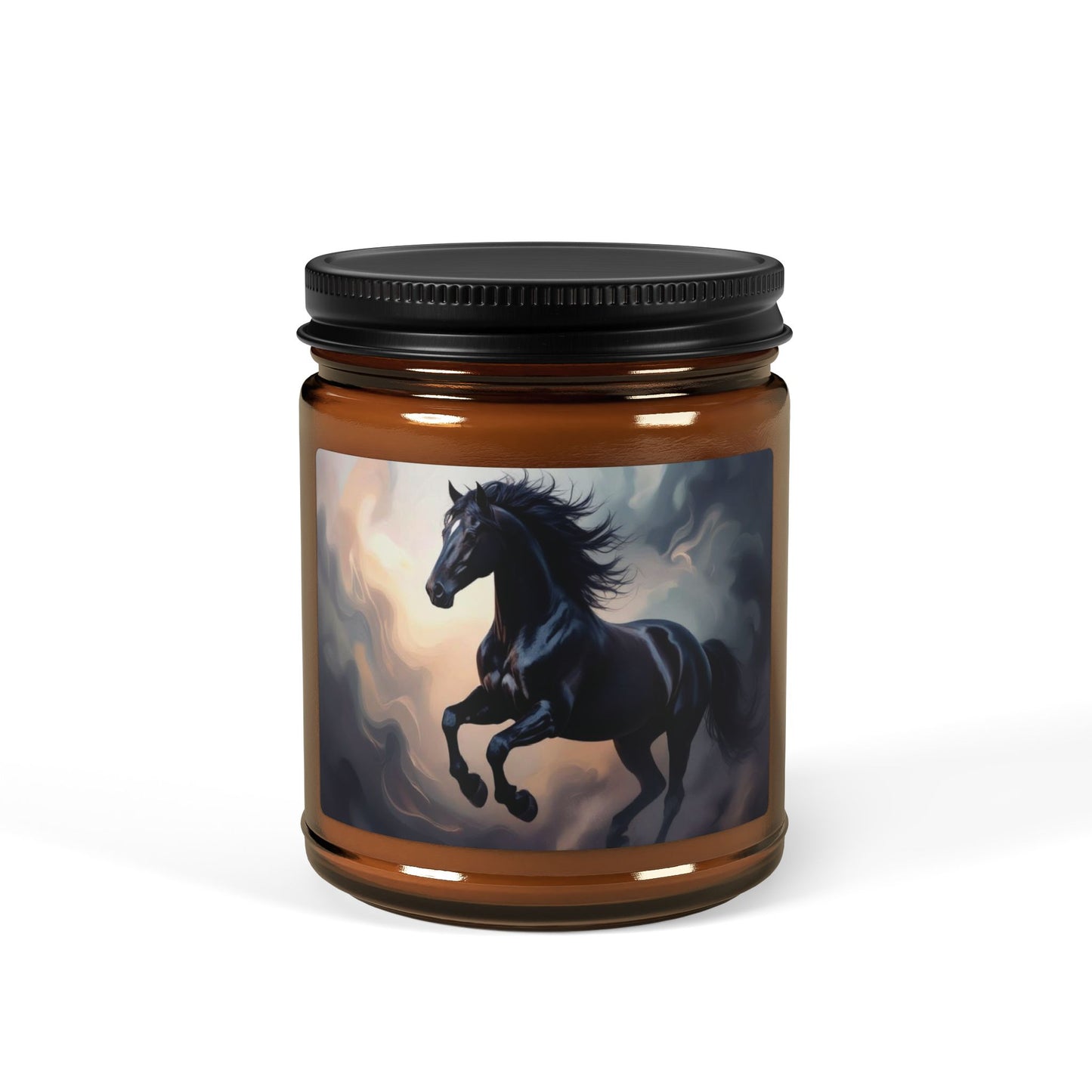 Black Stallion Scented Soy Candle — Amber Jar (Multi-Size)