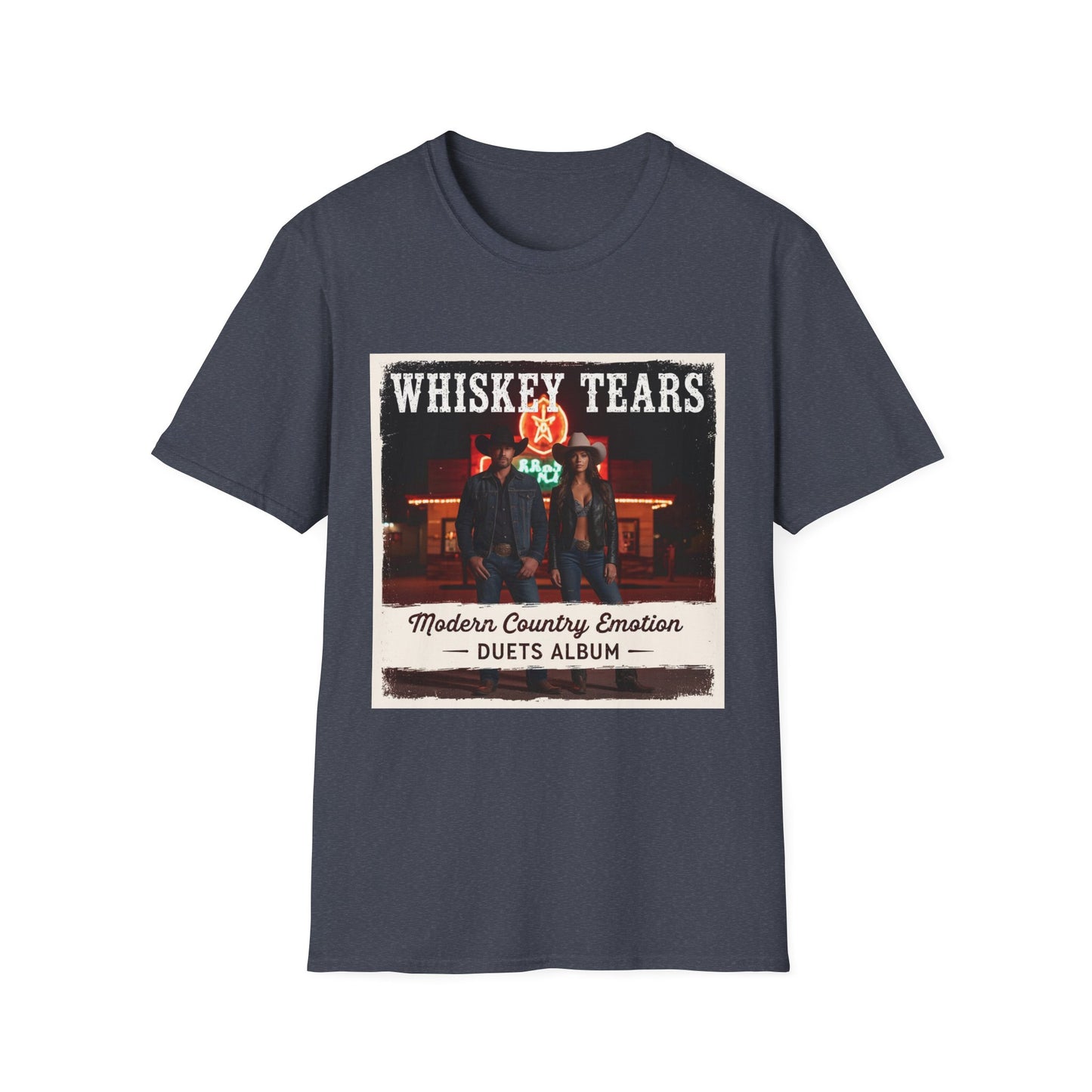 Whiskey Tears Modern Country Emotion Duet Album Cover Western Boho, Unisex T-Shirt,