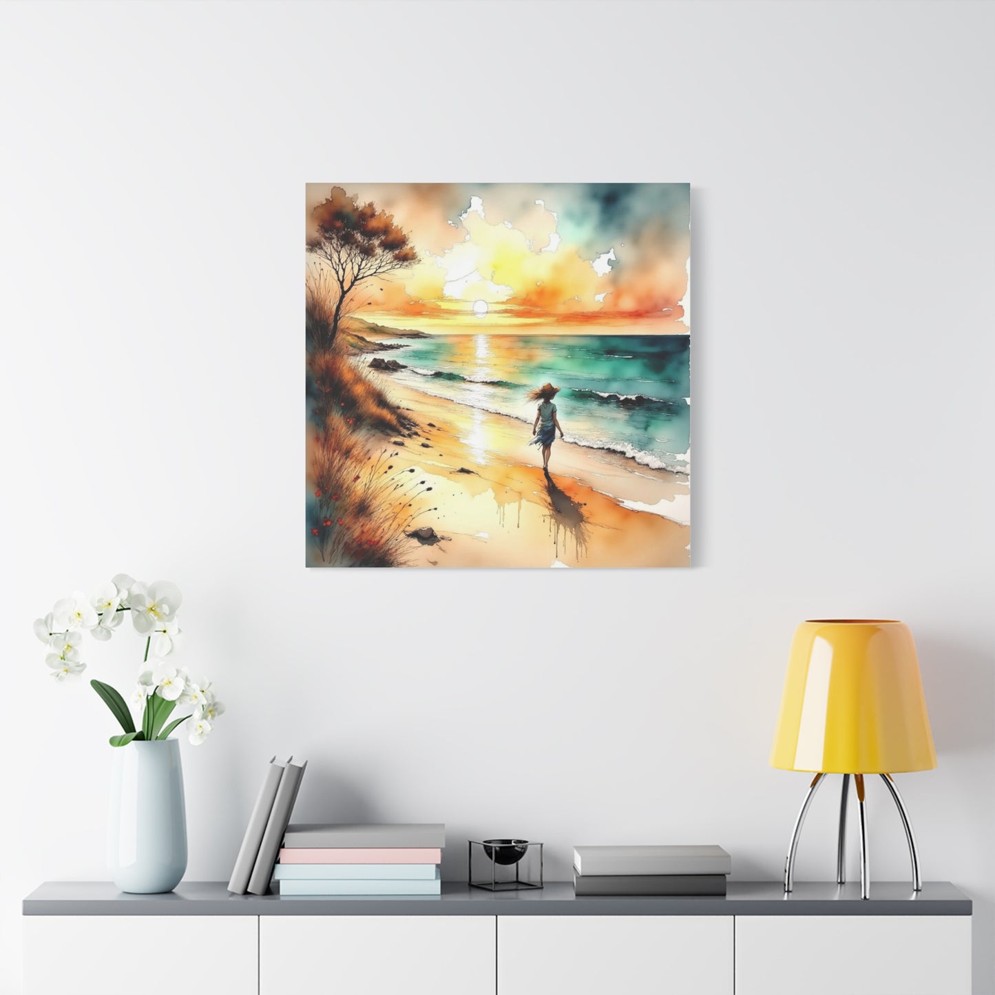 Girl on the Beach Abstract Art