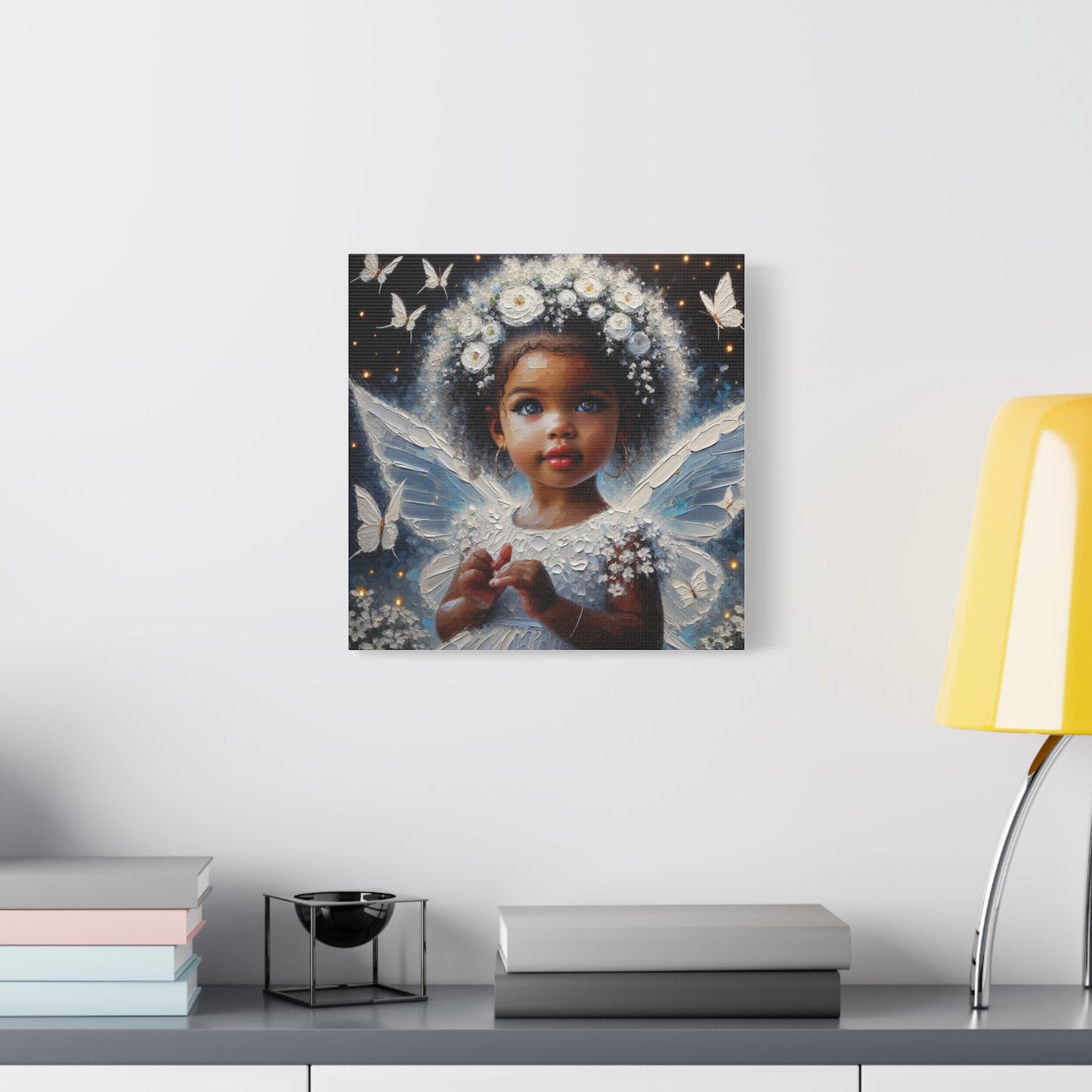 Beautiful Child Black Canvas Art