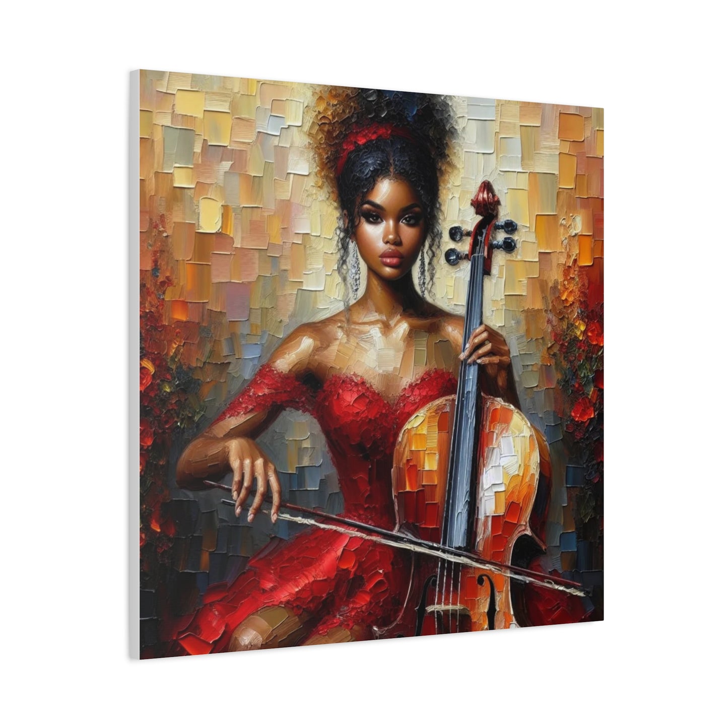 Beautiful Black Woman Musician Canvas Art