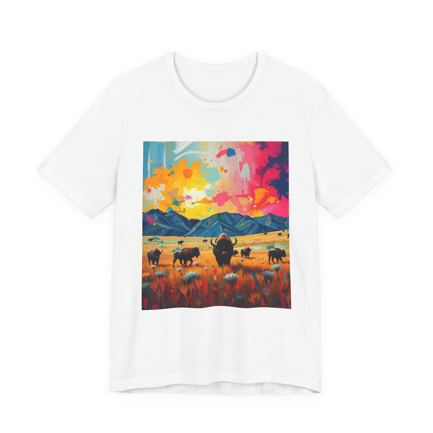 Southwest Abstract Buffalo Tee Shirt 1