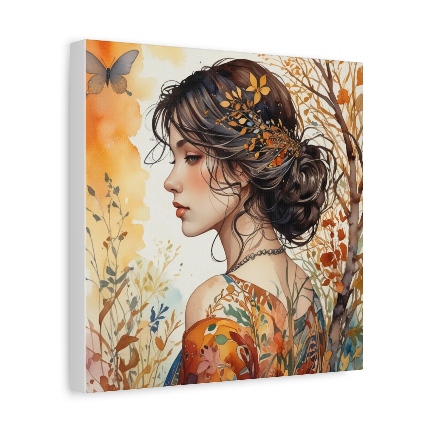 Girl with Leaves in Her Hair Abstract Art