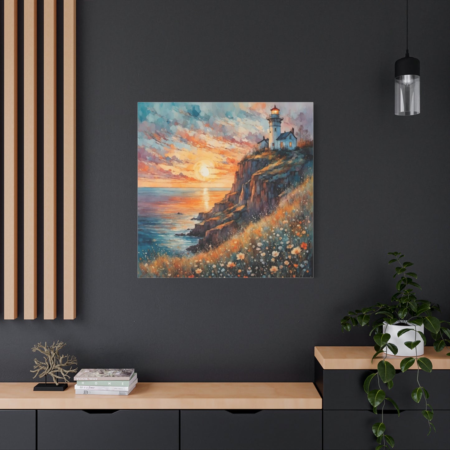 Lighthouse on the Cliff Abstract Art