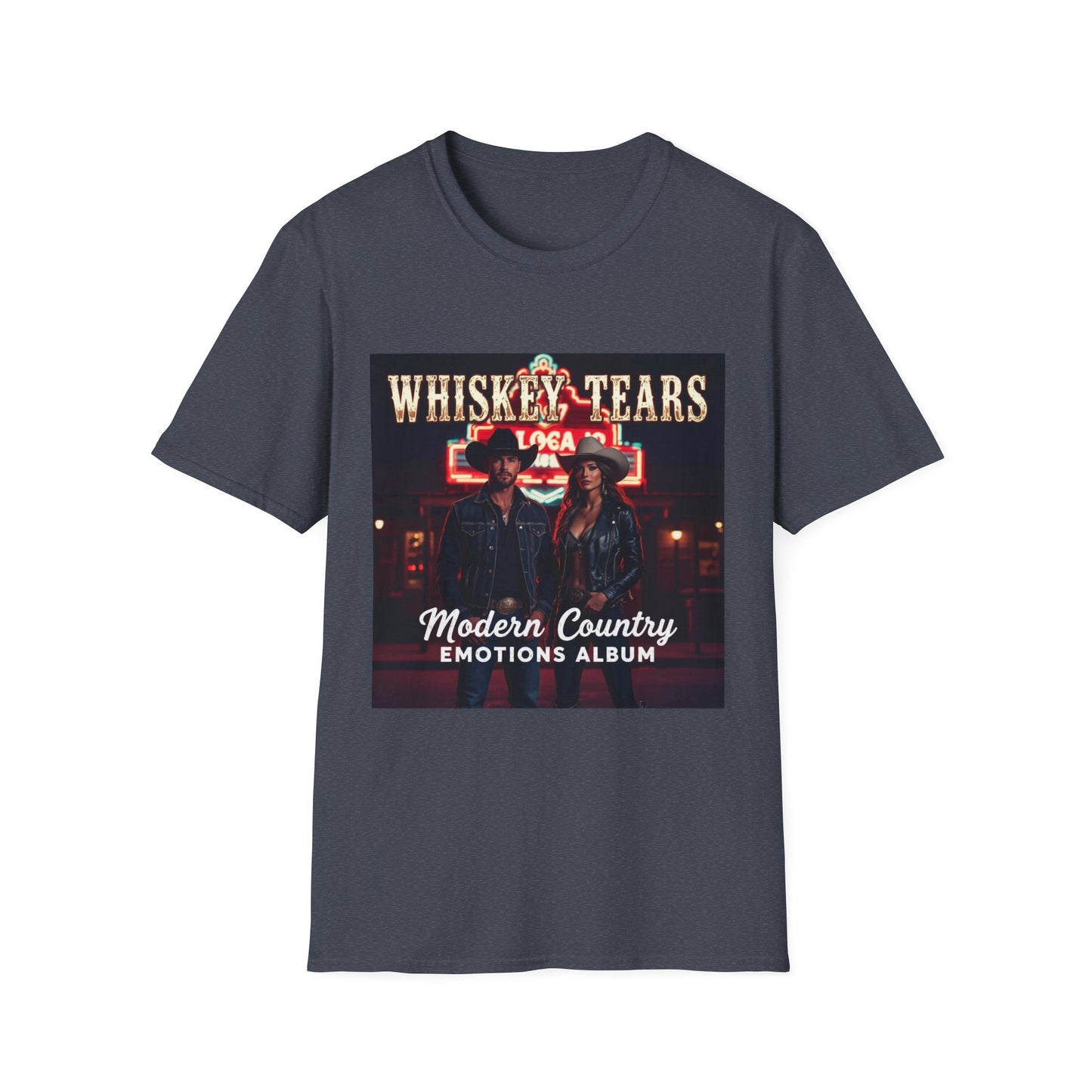 Whiskey Tears Modern Country Emotions Album Cover Western Boho, Unisex T-Shirt,