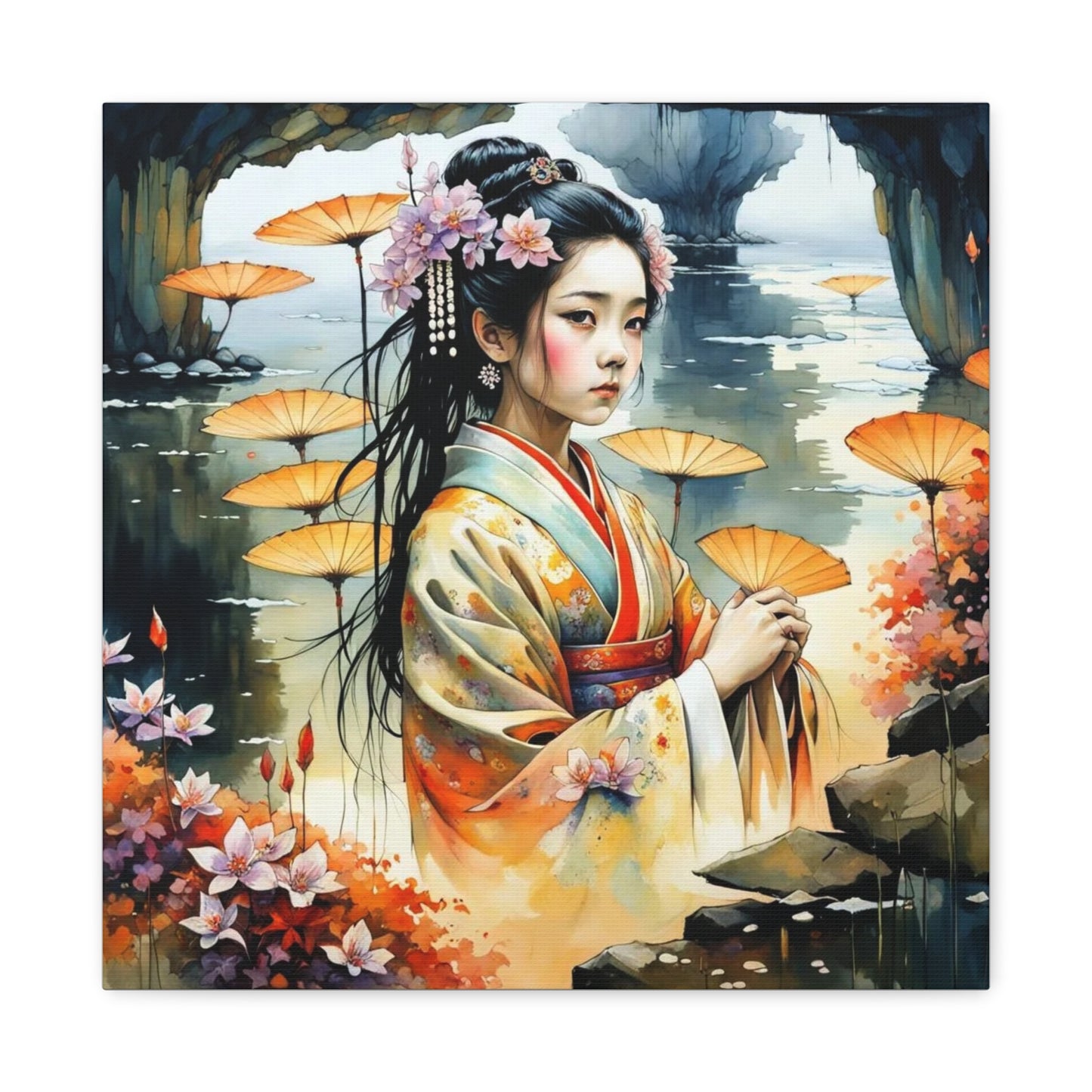 Beautiful Woman Asian Abstract Art