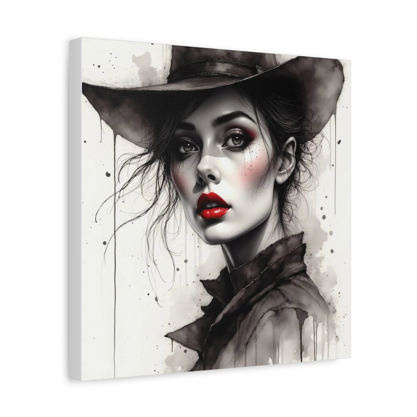 Beautiful Brunett in a Hat Abstract Art