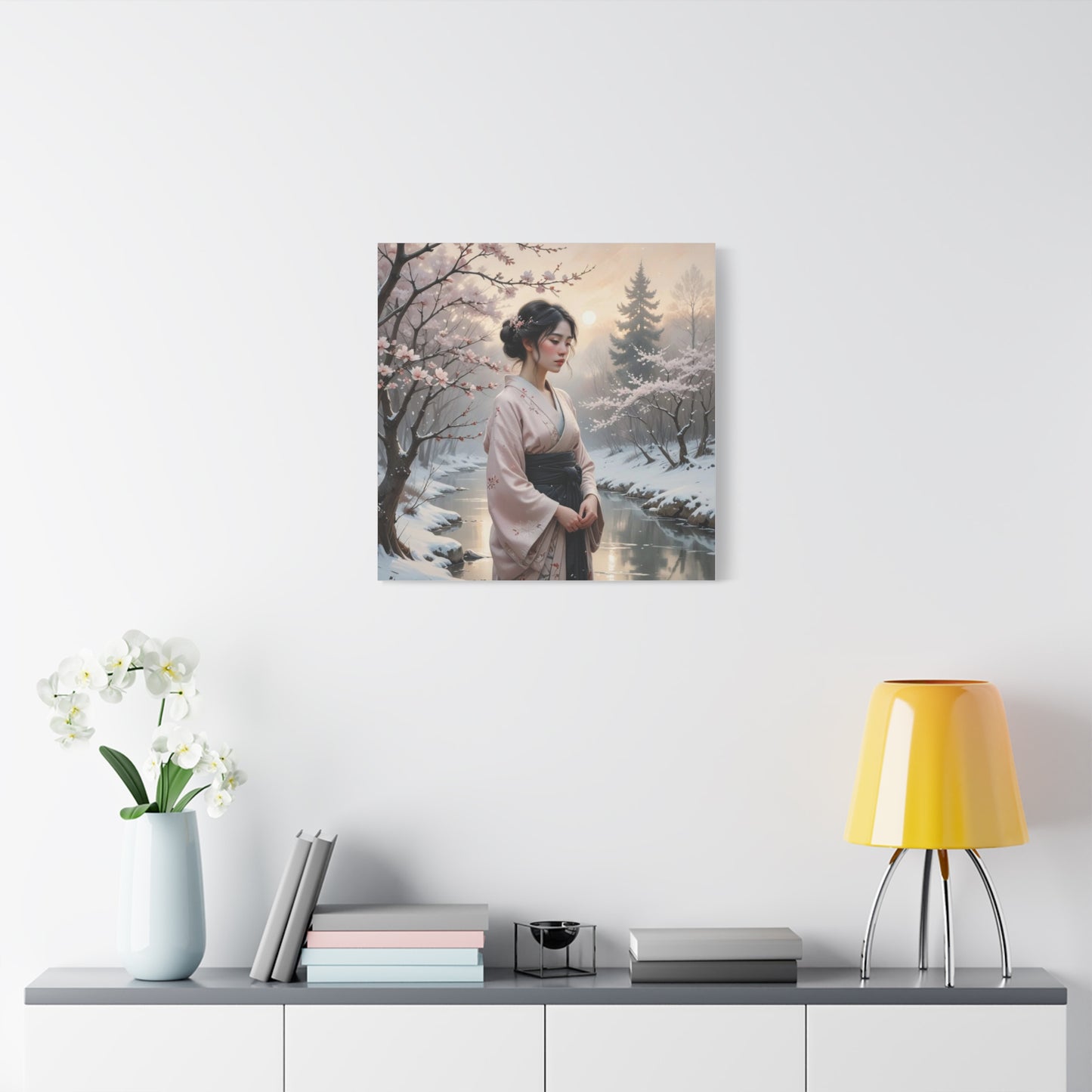 Lady in the Snow Asian Abstract Art