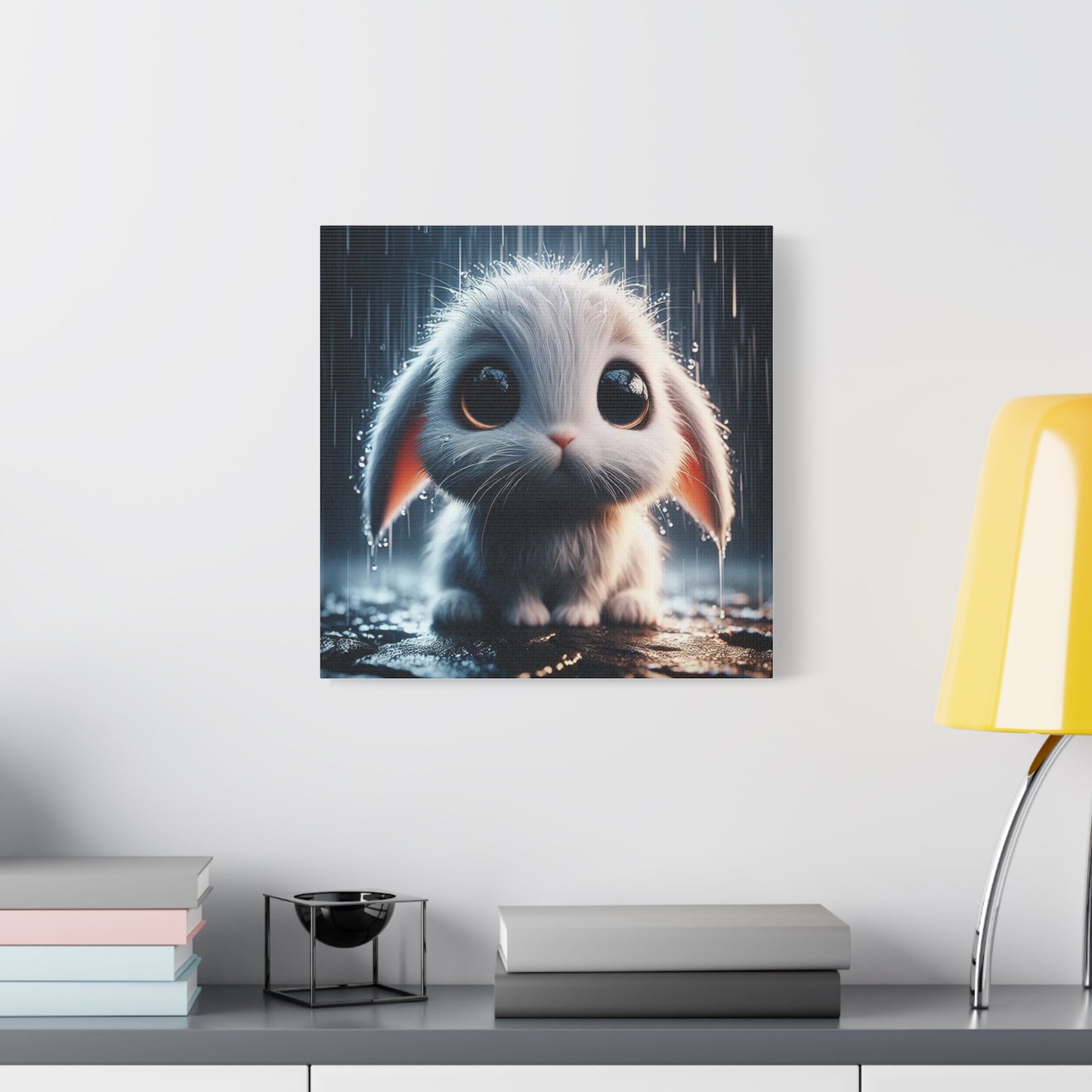 Baby Bunny in the Rain Art