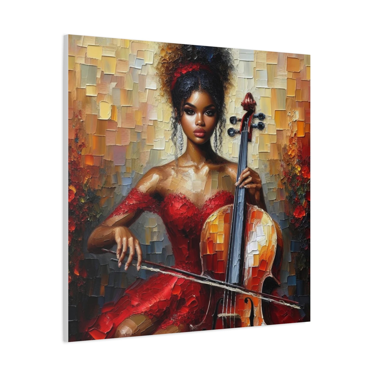 Beautiful Black Woman Musician Canvas Art