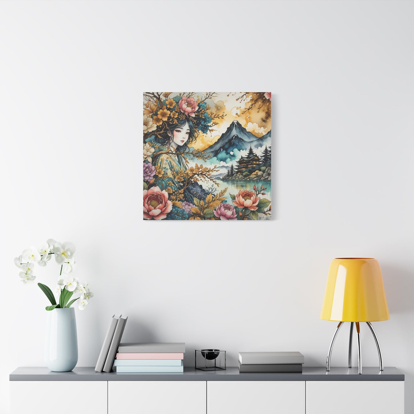 Lady in the Woods Asian Abstract Art