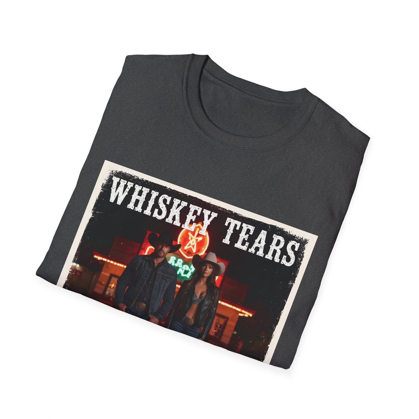 Whiskey Tears Modern Country Emotion Duet Album Cover Western Boho, Unisex T-Shirt,