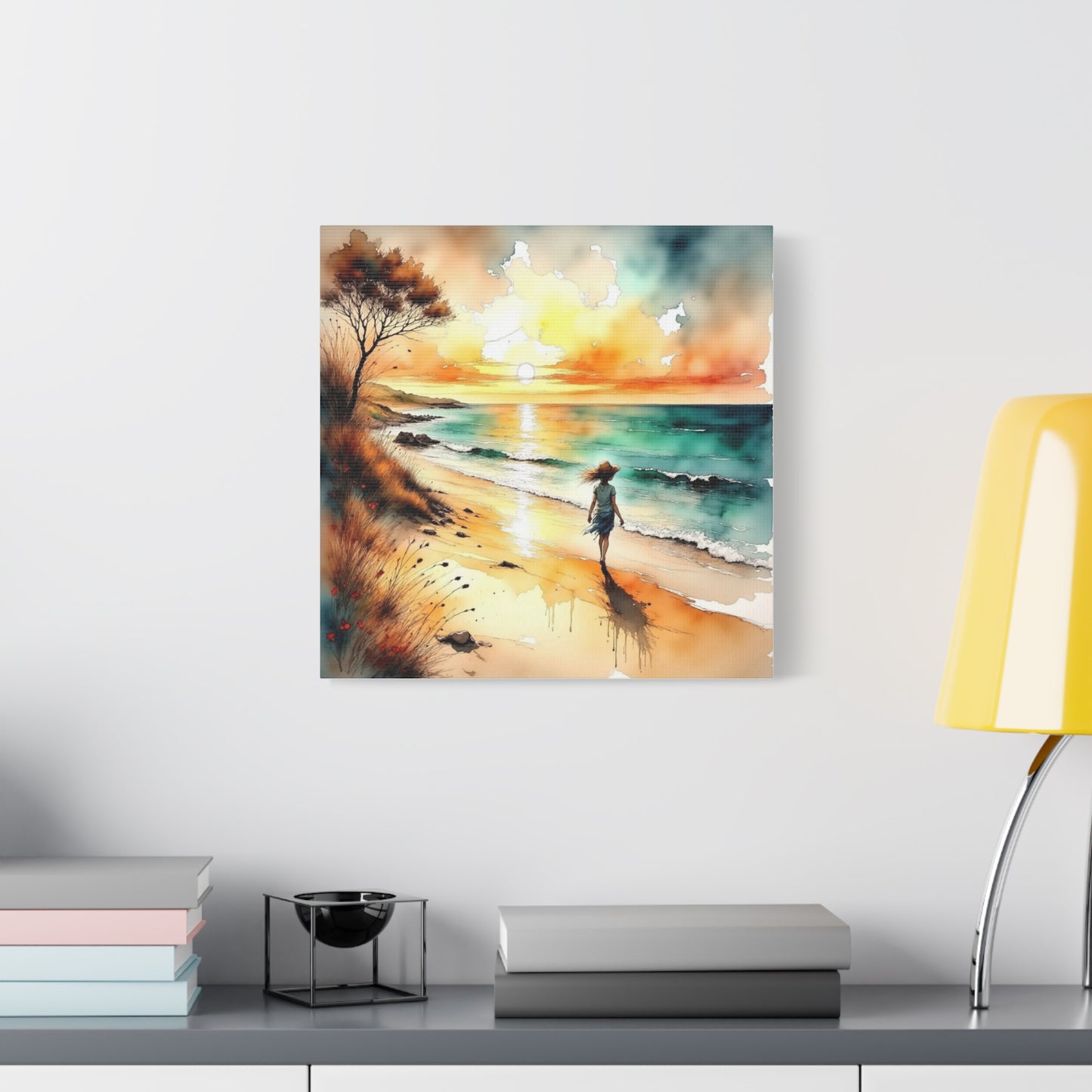 Girl on the Beach Abstract Art