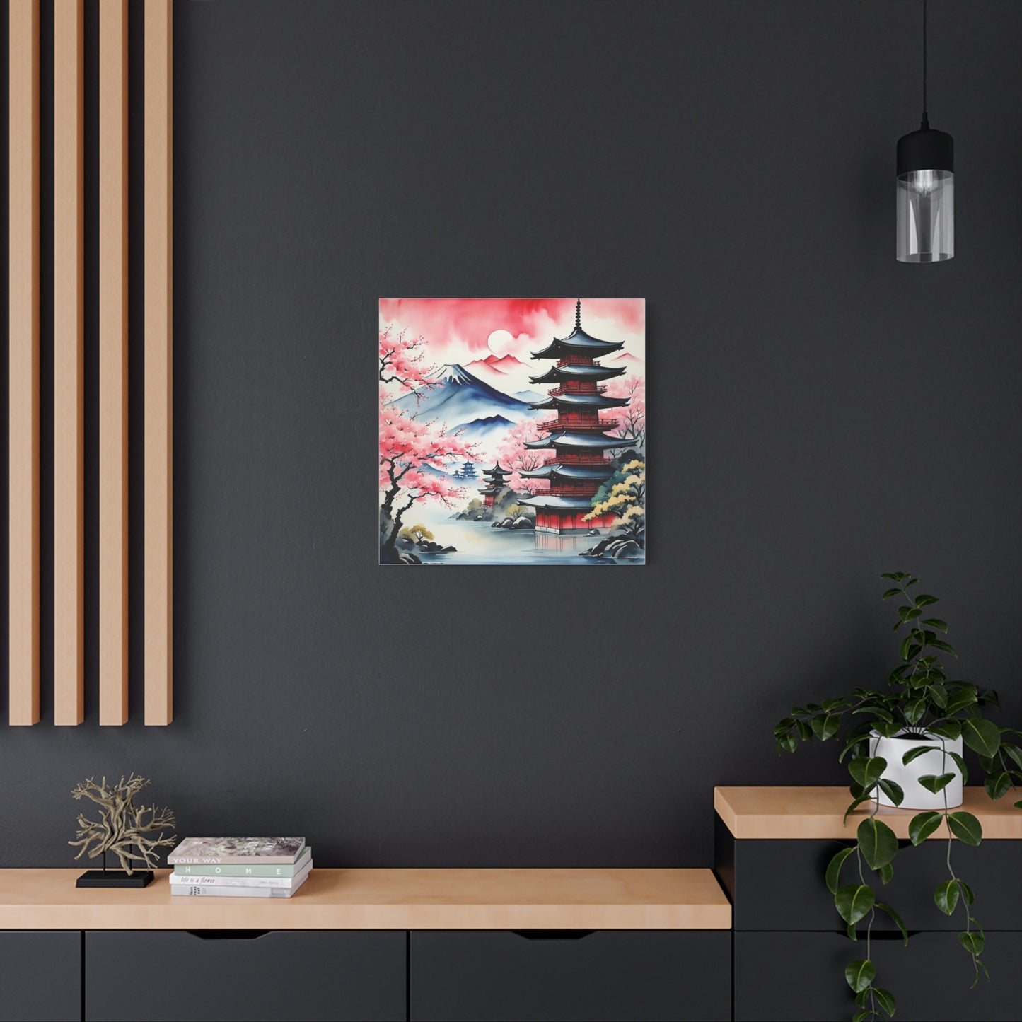 Sunset over the Mountains Asian Abstract Art